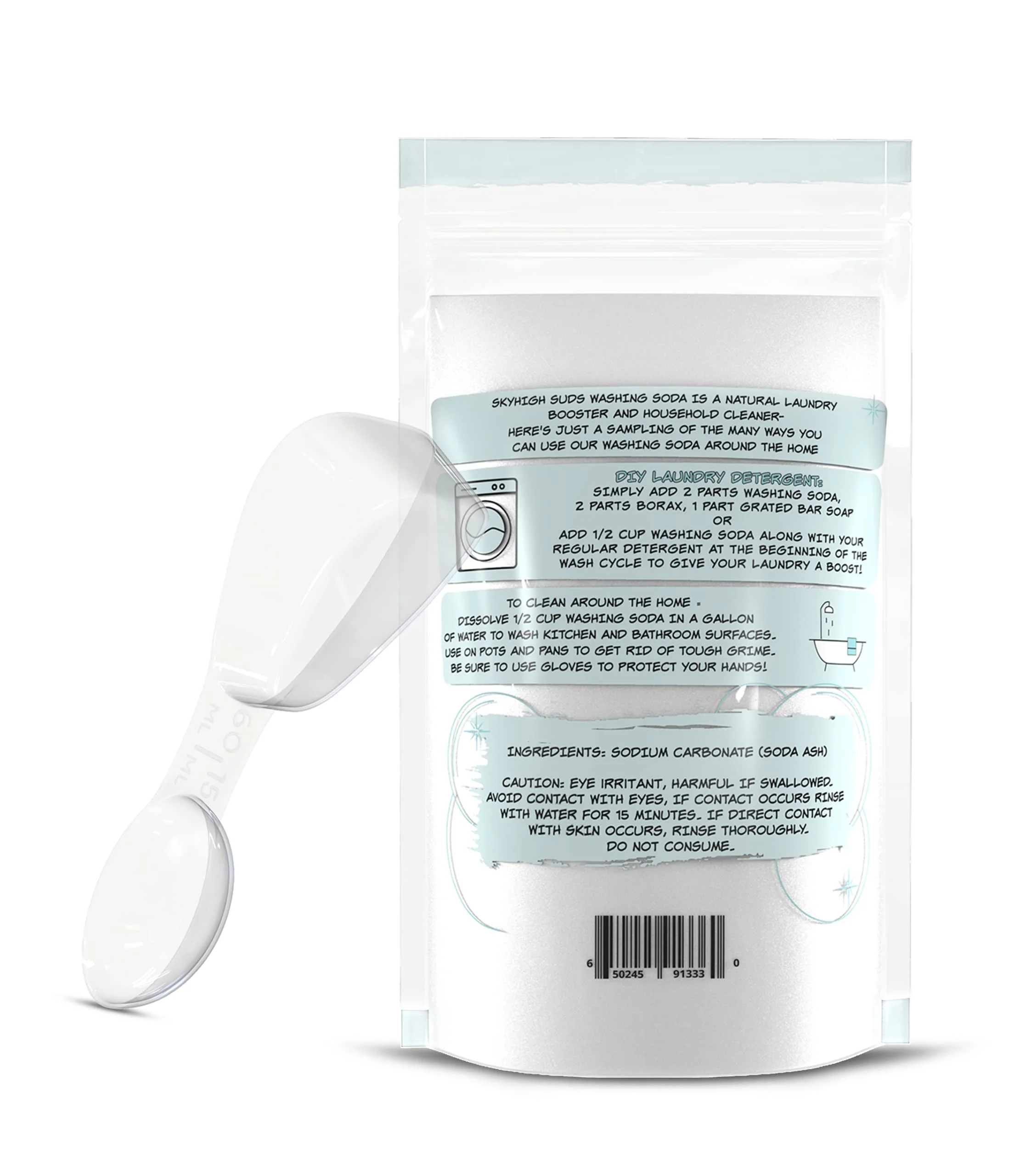 5 Pounds Borax & 5 Pounds Washing Soda. Product of the USA. Resealable and Recyclable Bag. - Image 2