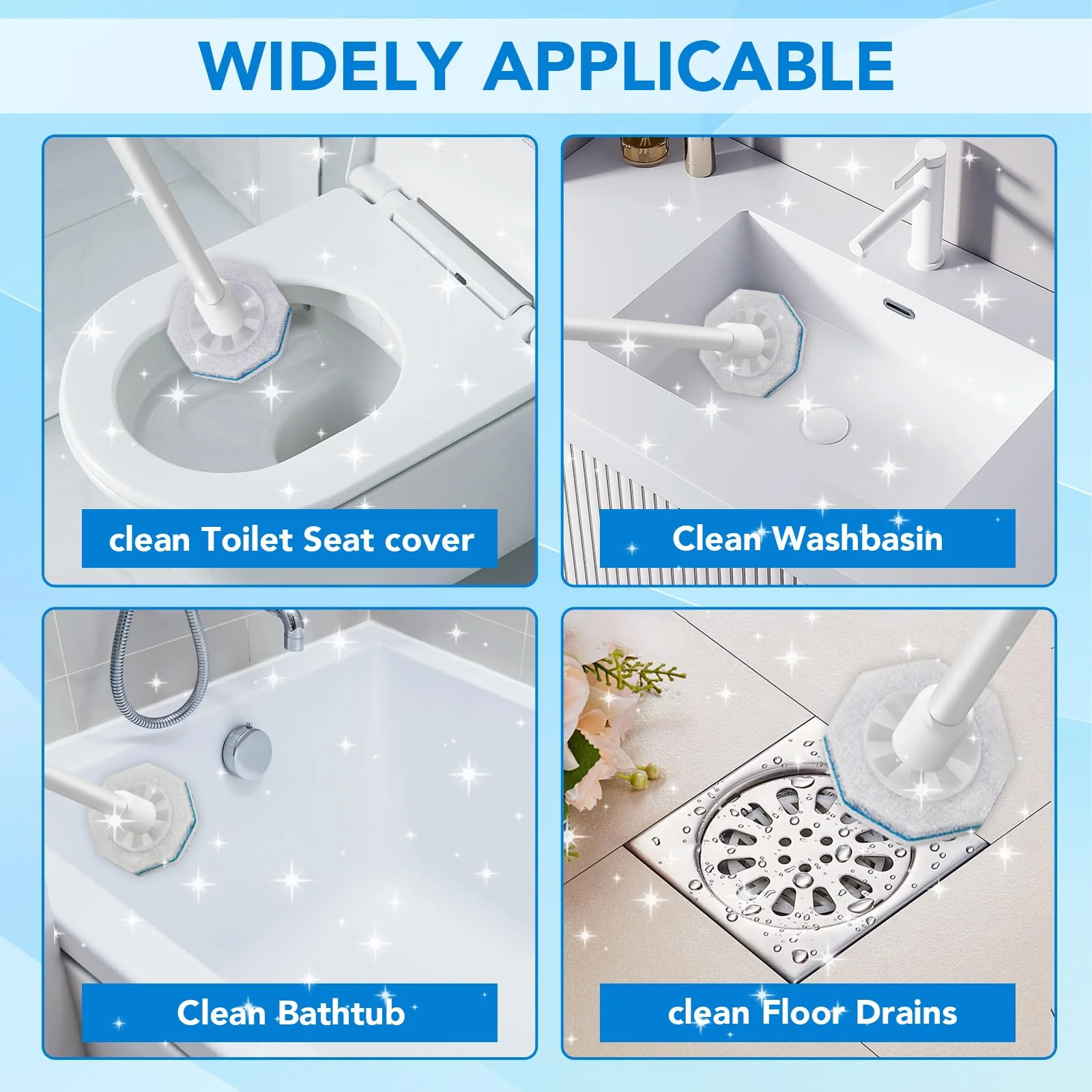 50 Count Toilet Wand Refills for Clorox, Upgrade Scrubbing Fiber Cotton Brush Heads Compatible with Clorox Toilet Wand for Bathroom Efficient Cleaning - Image 5
