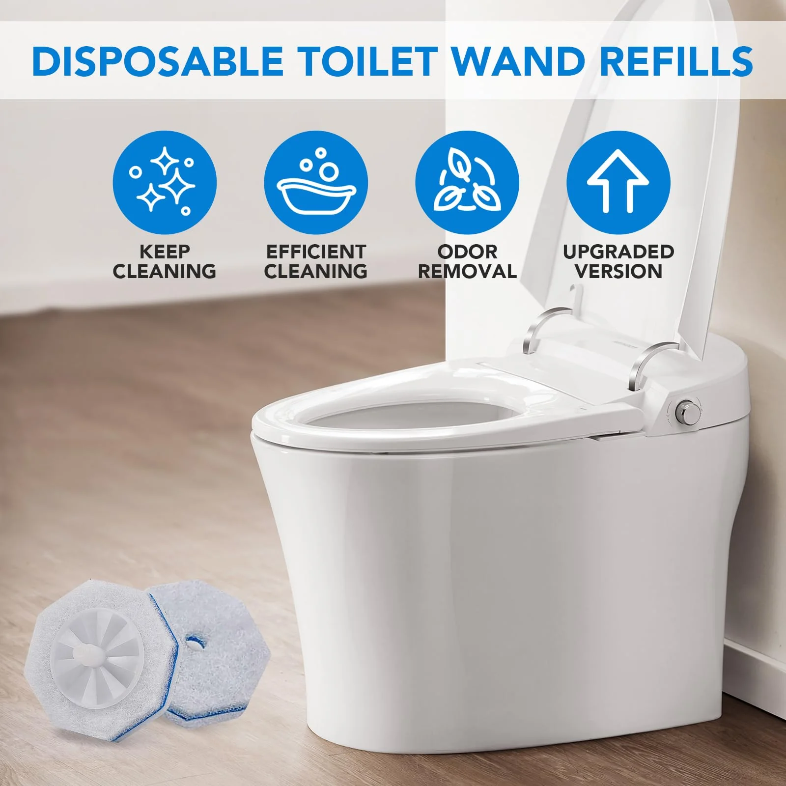 50 Pcs Disposable Toilet Bowl Wand Refills for Clorox, Upgraded Replacement Heads System Compatible with Clorox Toilet Wand Refills for Bathroom Cleaning - Image 5