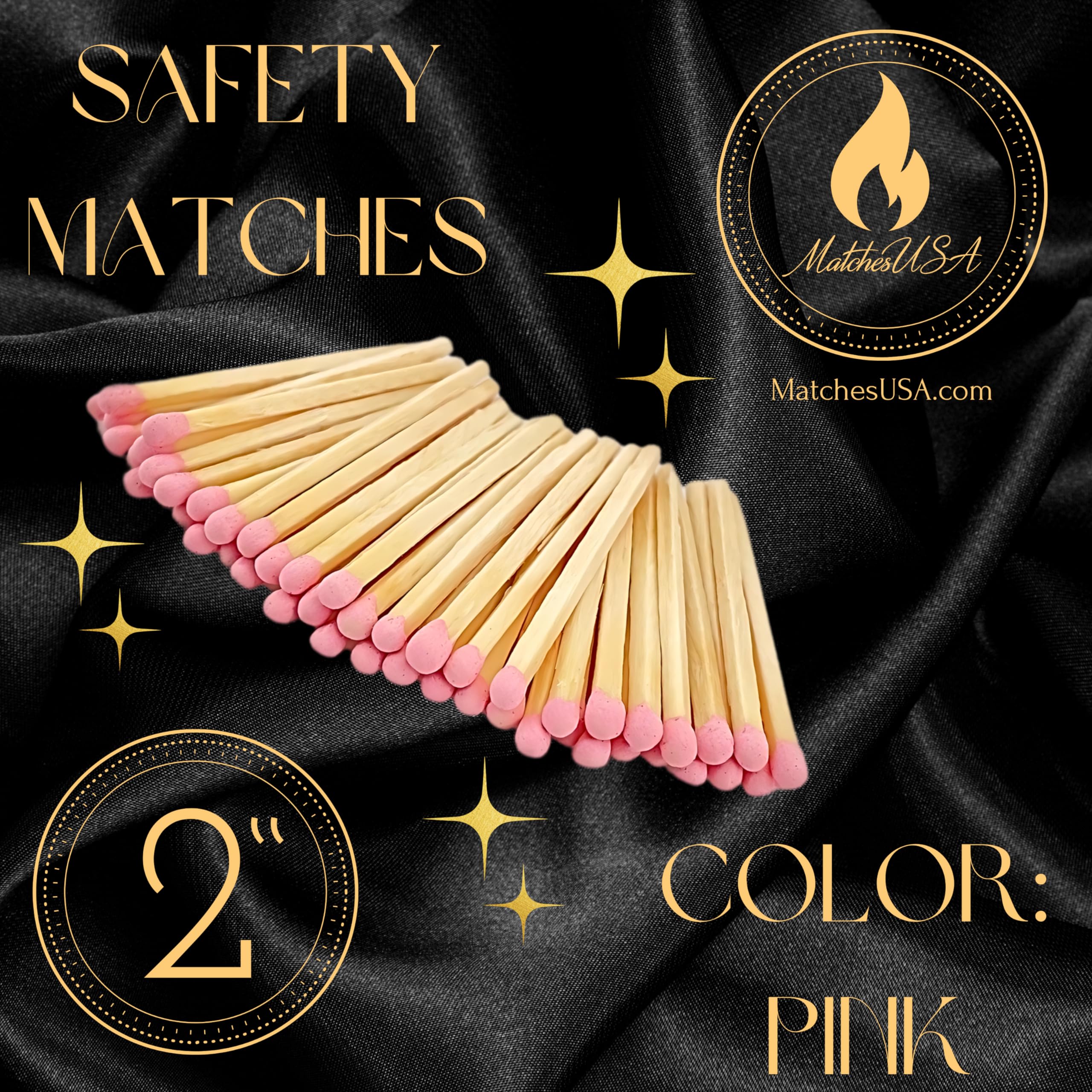 500 Count | 2" Pink Matches | Strikers Included | Color Tip Wooden Match | Refill for Matchstick Jars, Candle Display, Holders & Bottles | 2 in inches Long - Image 6