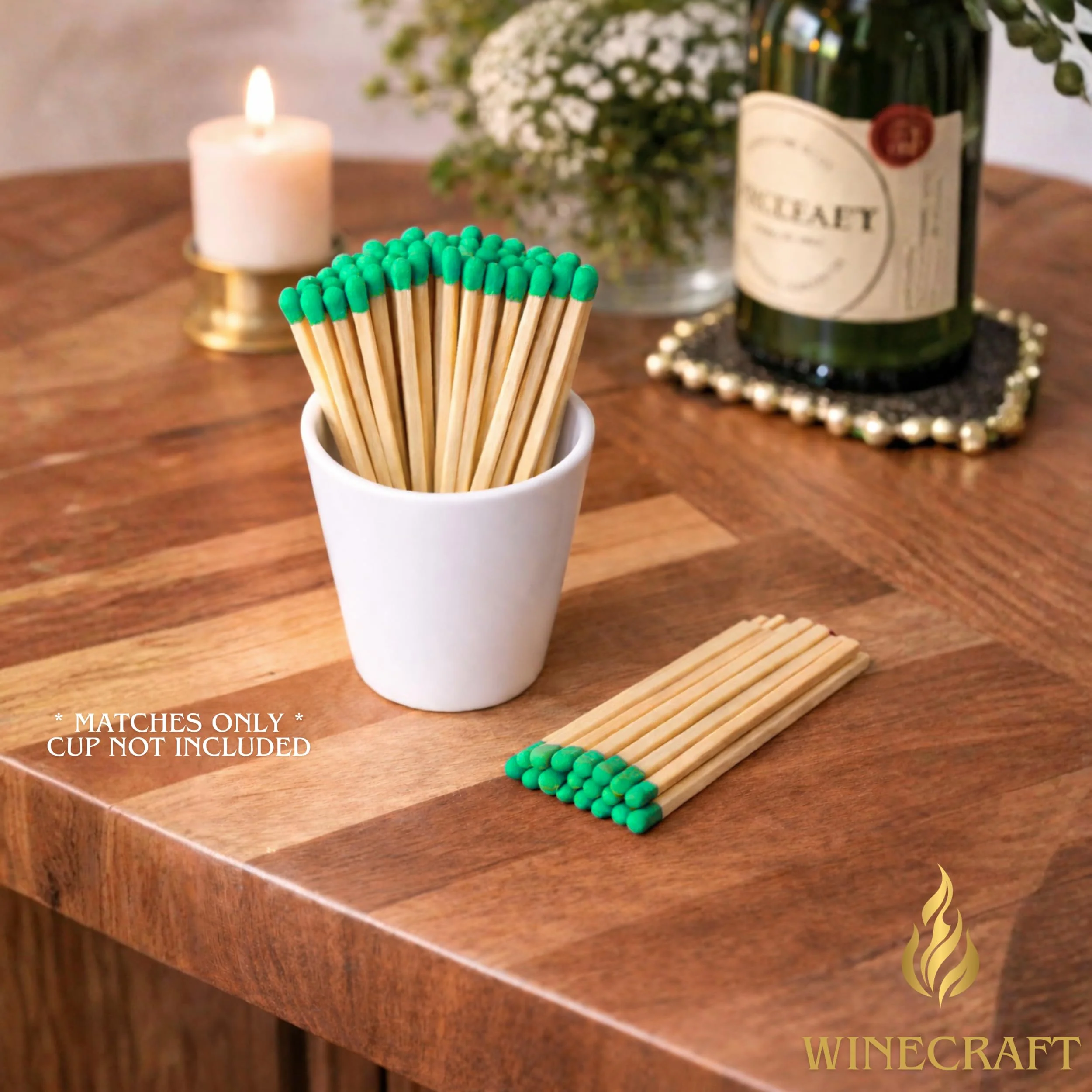 500 Count | 3" Green Matches | Strikers Included | Color Tip Wooden Match | Refill for Matchstick Jars, Candle Display, Holders & Bottles | 4 in inches Long - Image 4