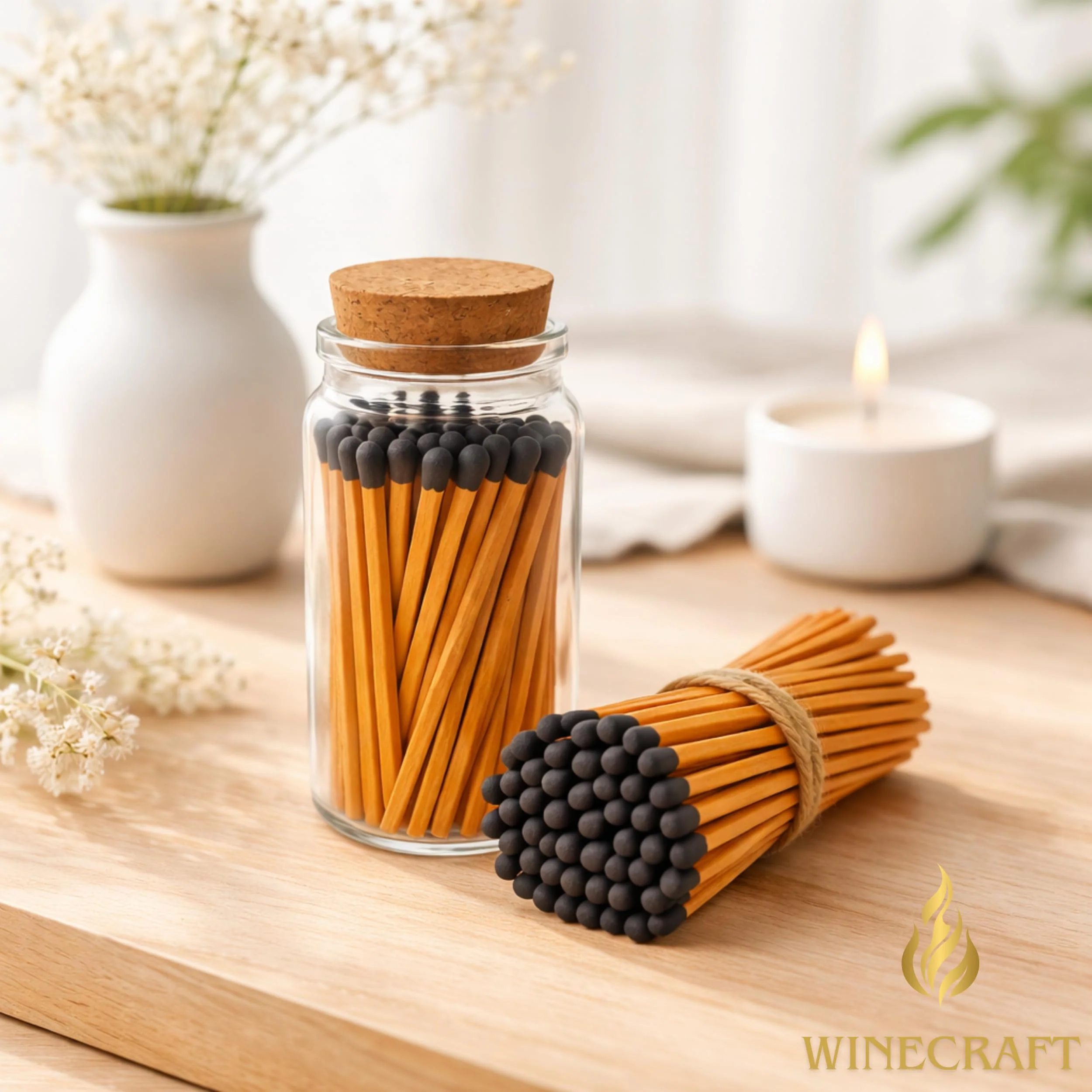 500 Count | 4" Brown Stick Matches | Strikers Included | Color Tip Wooden Match | Refill for Matchstick Jars, Candle Display, Holders & Bottles | 4 in inches Long - Image 4