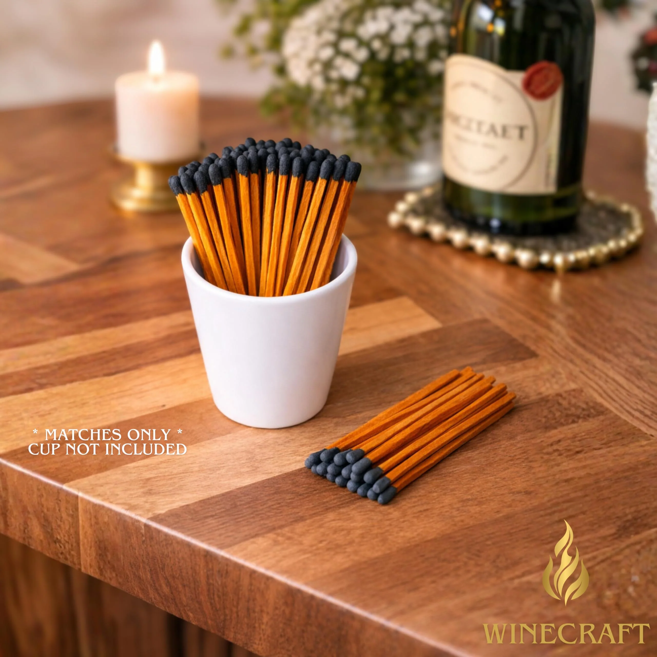 500 Count | 4" Brown Stick Matches | Strikers Included | Color Tip Wooden Match | Refill for Matchstick Jars, Candle Display, Holders & Bottles | 4 in inches Long - Image 5