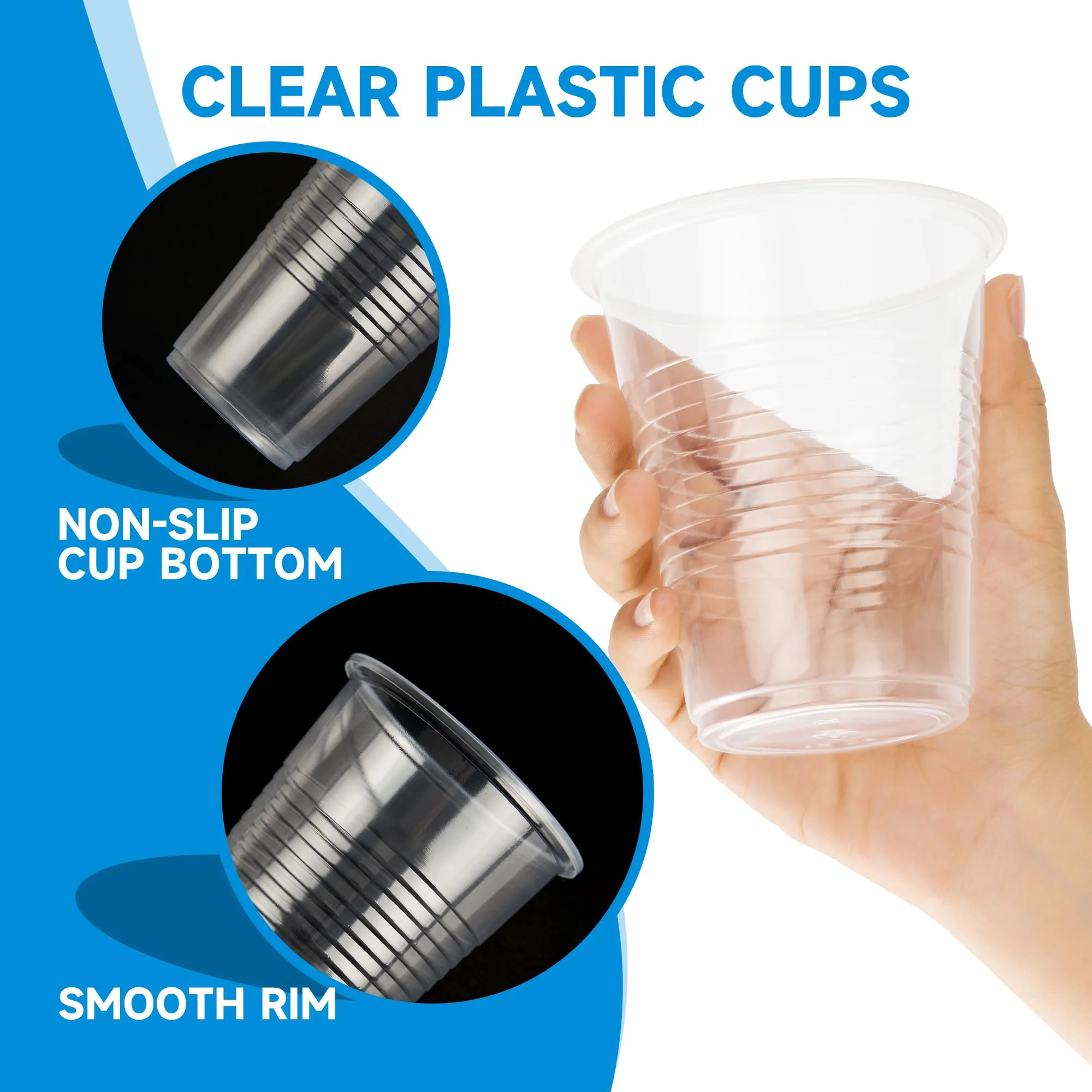 500 pack 9 oz Disposable Plastic Cups, Clear Plastic Cups Tumblers, Disposable Cups Bulk, Transparent for Wedding, Thanksgiving, Birthday, Halloween, Christmas Party - Image 5