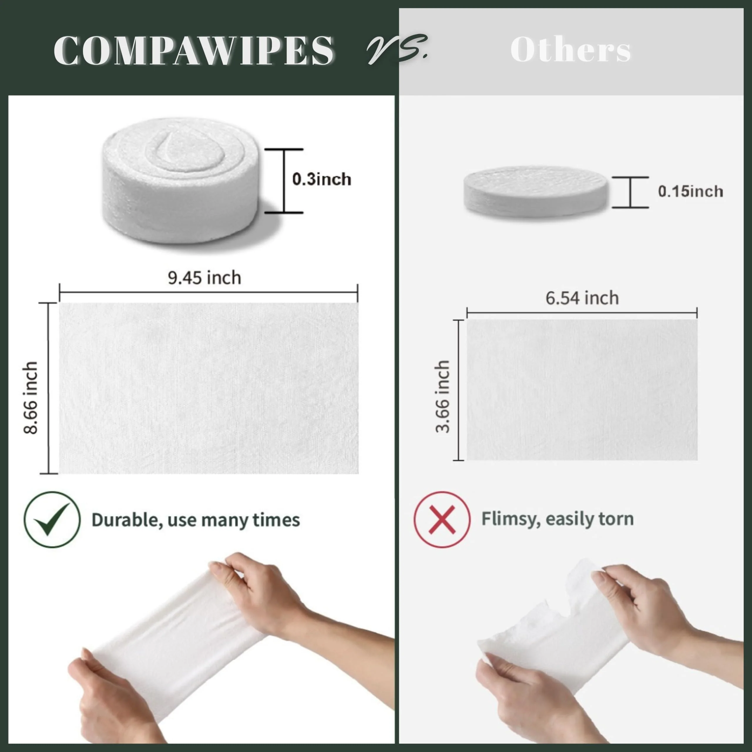 500 PCS Compressed Towel Tablets - Travel Disposable Towels, Compressed Hiking Toilet Paper, Wilderness Wipes, Compact Toilet Paper, Disposable Compressed Face Towel for Camping, Backpacking & Beauty - Image 4