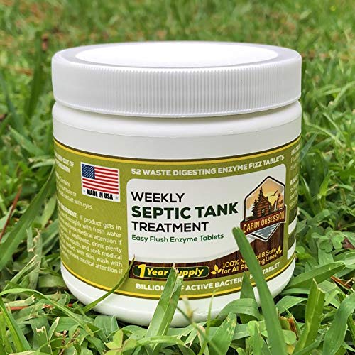 52 Weekly Septic Tank Treatment Fizz Tablets – Easy Flush Bio Toilet Tabs with Billions of Active Bacteria per Tablet – 1 Year Supply - 100% Natural & Safe for All Plumbing & Drain Lines… - Image 2