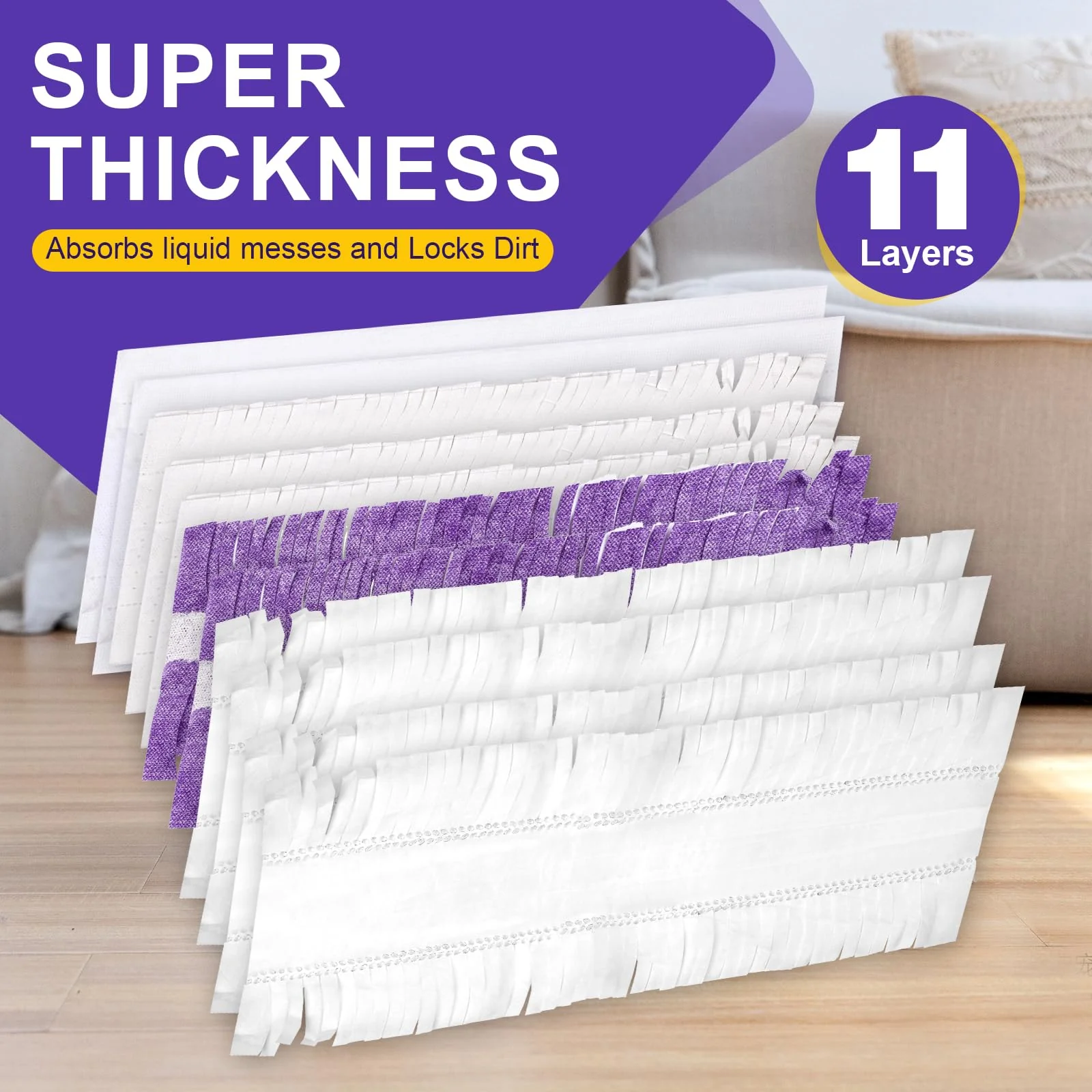 5X Cleaning Power Mop Pads Compatible with Swiffer PowerMop, Disposable Mopping Pad Refills for Cleaning, Multi-Surface Wood Floor Replacement Pads - Image 5