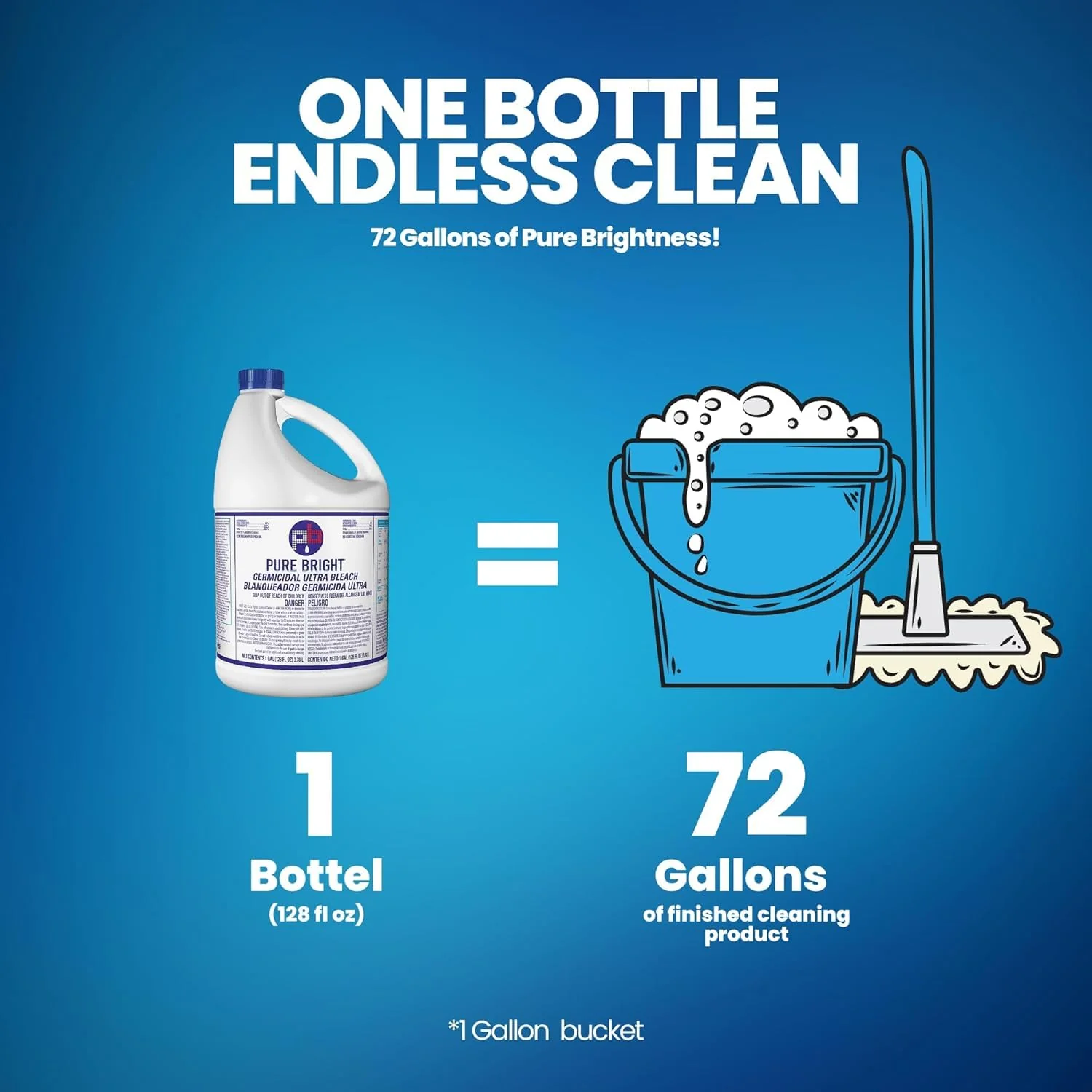 (6 Gallons) - Liquid Chlorine Bleach, for Laundry, Household and Commercial Cleaning, 1 Gallon Jugs - Image 7