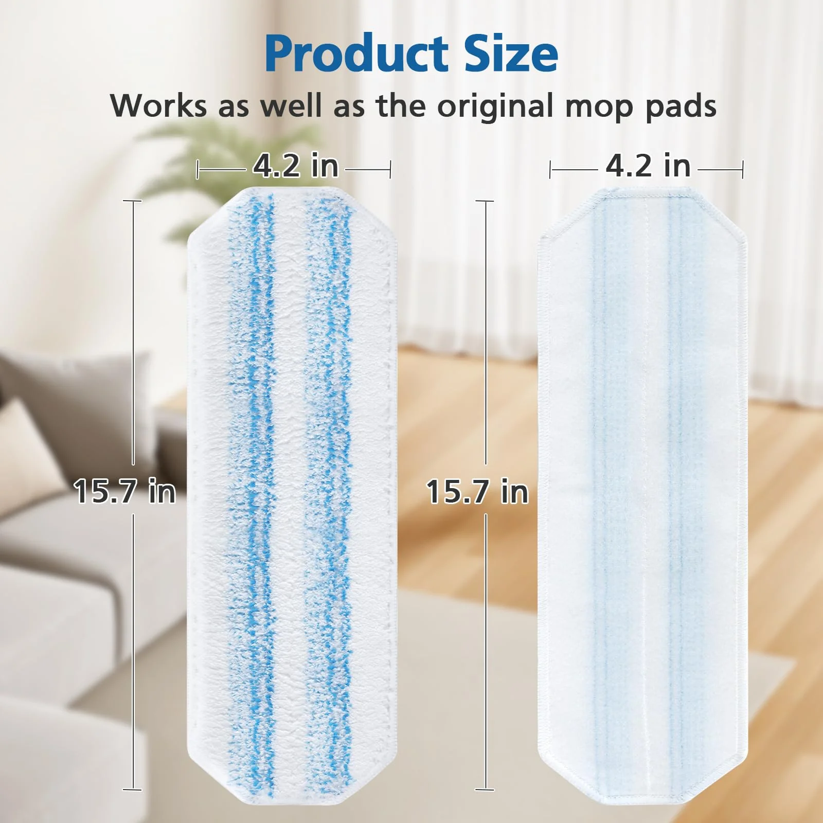 6 Pack H2prO Mop Pads Compatible with O Ceda H2PrO Flat Mop System, 100% Microfiber Mop Head Replacements, Washable and Reusable for H2prO Mop Refills, White - Image 2