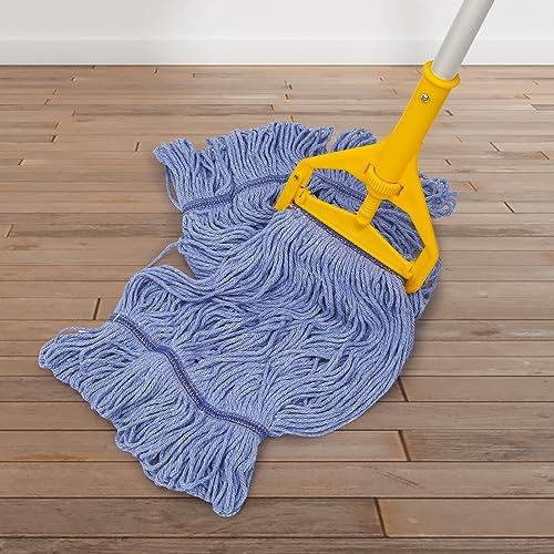6 Pack Heavy Mop Replace Head，mop Head Replacement,Commercial mop Heads,Reusable Mop Head Refills-Replacement Mop Heads SuitableWet Industrial Blue Cotton Looped End String Head Refill (Blue) - Image 2