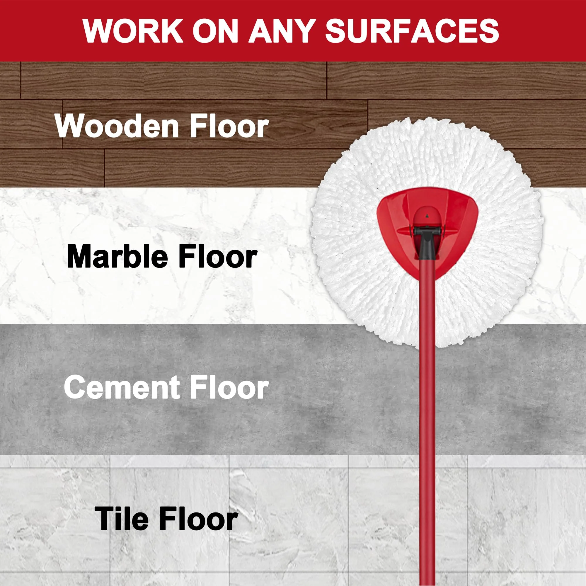 6 Pack Mop Replacement Heads for Spin Mop, Microfiber Spin Mop Refills, Easy Cleaning Mop Head Replacement - Image 6