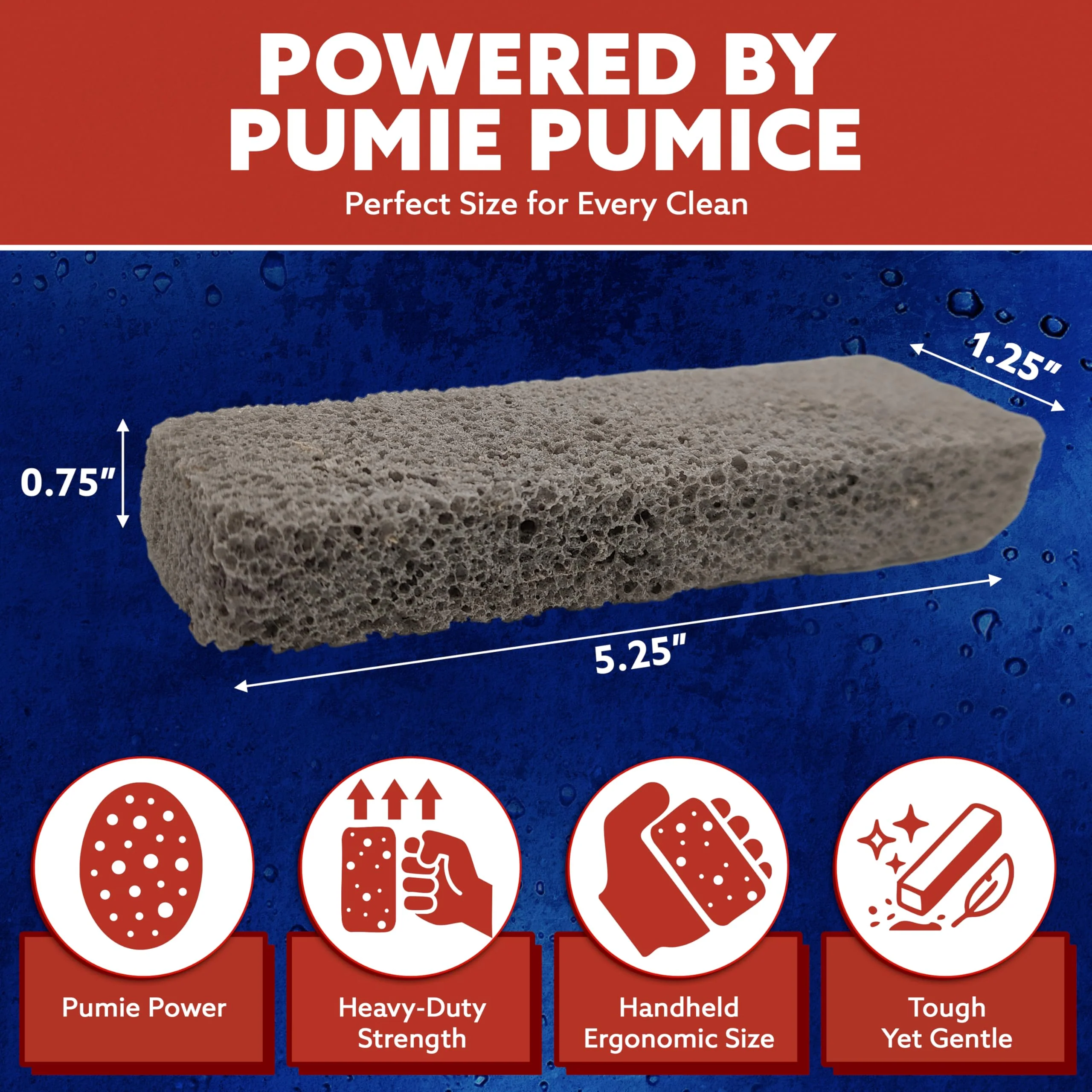 6-Pack PUMIE HDW Scouring Stick for Toilet Bowl Cleaning, Cleans Toilet Bowl Hard Water Rings, Buildups, Rust & Tough Stains, Perfect Pumice Stone for Cleaning Bathtub, Pools, Kitchens, Sinks & Grills - Image 6