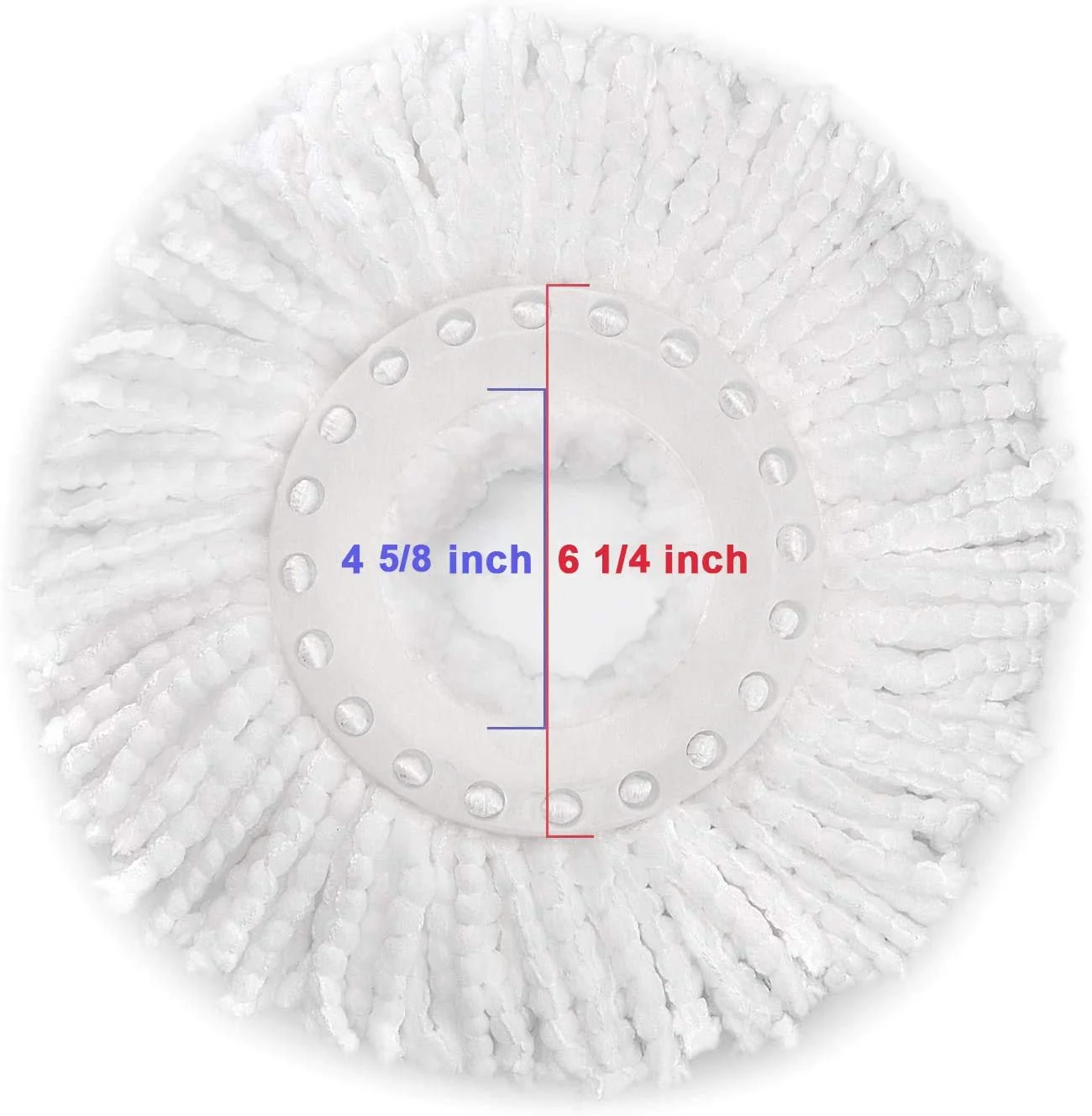 6 Pack Spin Mop Replacement Head for Hurrica, Mopnad, Cassabel and Other 360 Spin Mop Systems, Microfiber Spin Mop Refills (6pc-White) - Image 9