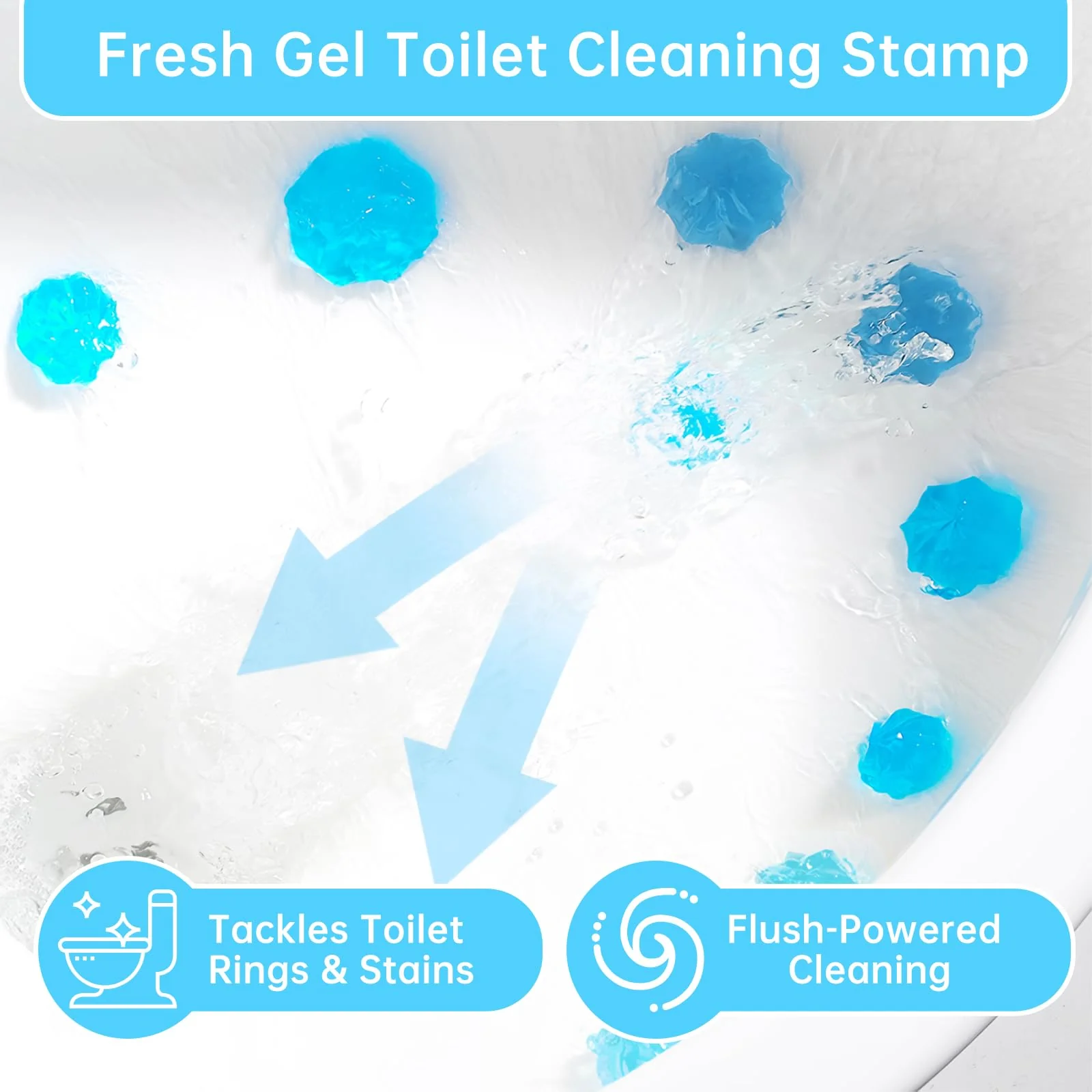 6 Packs Toilet Bowl Gel Stamp - Replacement Gel Toilet Bowl Cleaning Stamps Compatible with Scrubbing Bubbles, Stop Limescale and Rings, for Cleaning and Refreshing, 6 Pack with Dispenser - Image 6