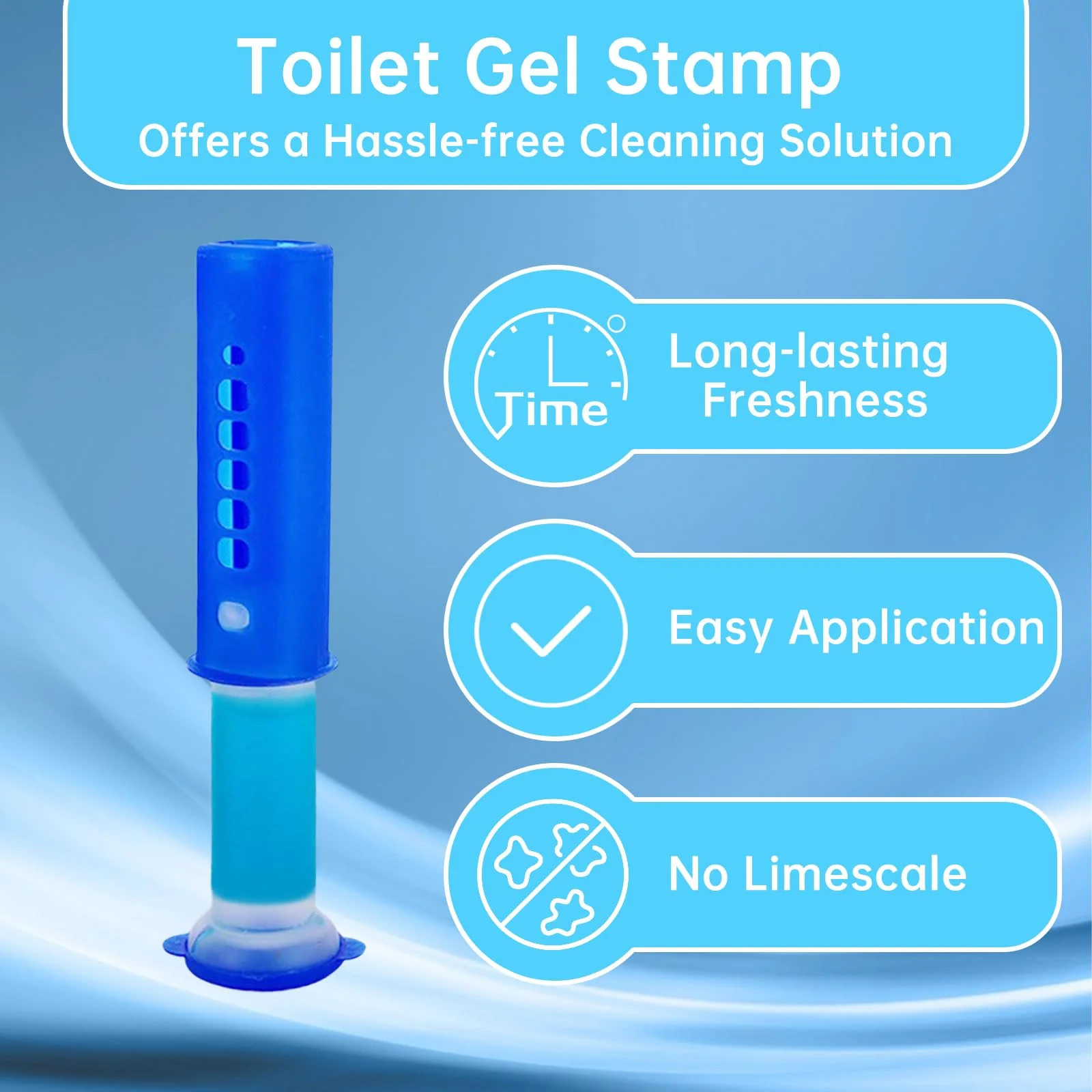 6 Packs Toilet Bowl Gel Stamp - Replacement Gel Toilet Bowl Cleaning Stamps Compatible with Scrubbing Bubbles, Stop Limescale and Rings, for Cleaning and Refreshing, 6 Pack with Dispenser - Image 7
