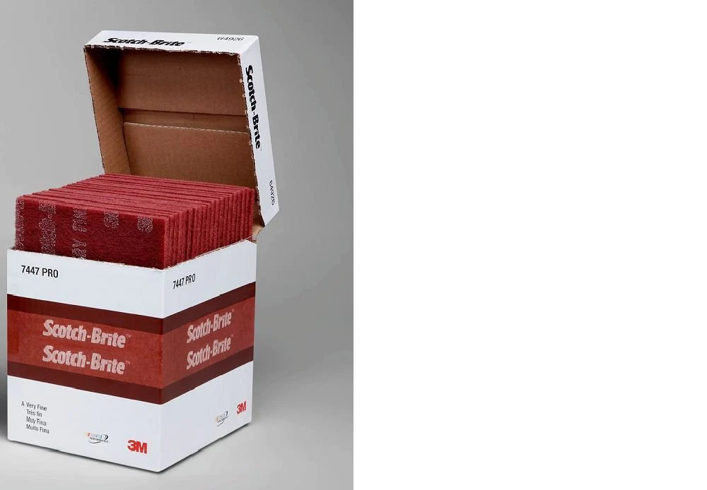 6" x 9" 3M 07447 Scotch-Brite Maroon General Purpose Hand Pads (1-Pack of 20 Pads) - Image 2