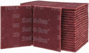 6" x 9" 3M 07447 Scotch-Brite Maroon General Purpose Hand Pads (1-Pack of 20 Pads) - Image 3