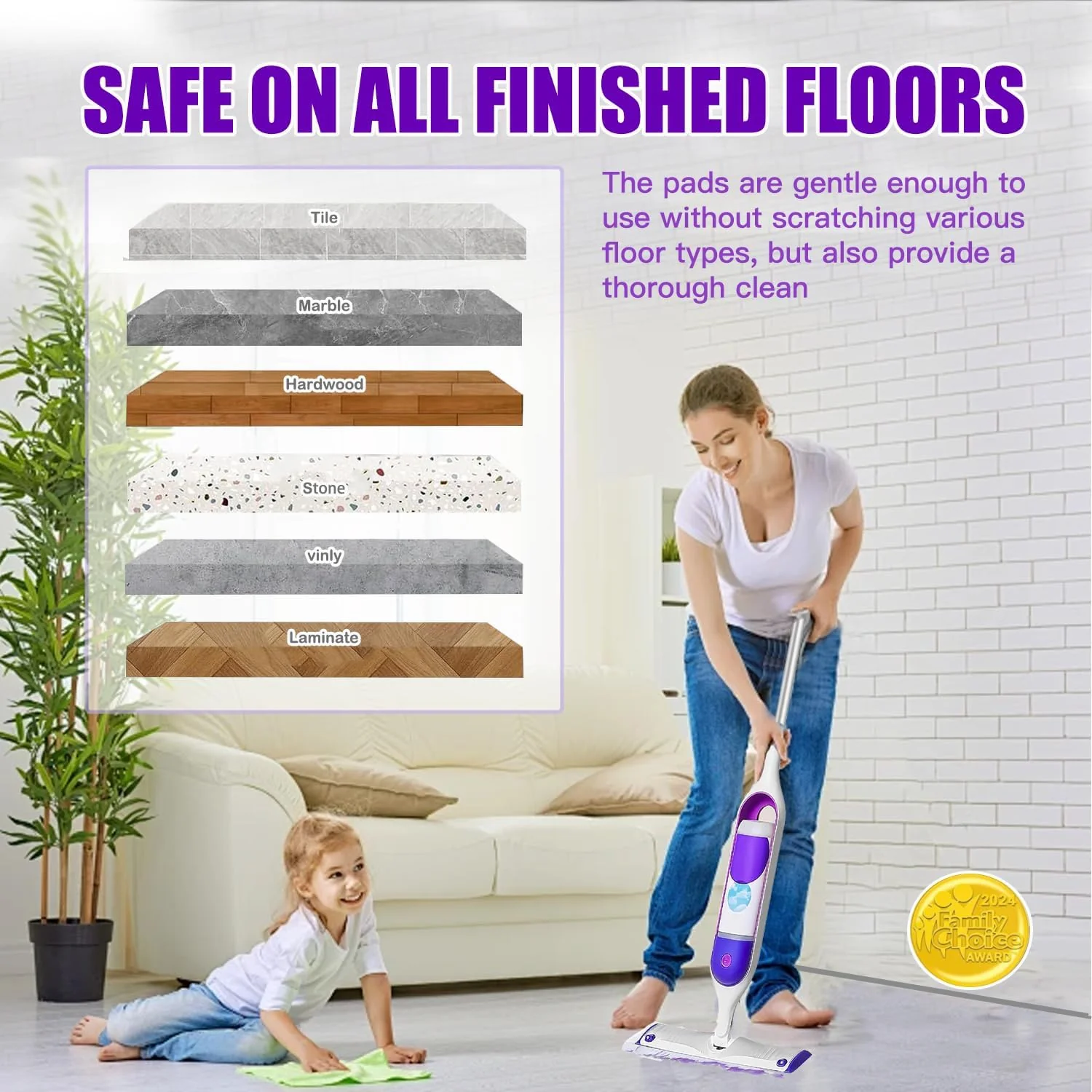 60 Pack Disposable Power Mop Pad Refills , Compatible with Swiffer Power Mop Refills, Thickened Multi-Surface Replacements for Swiffer Wet Pads Refill on All Finished Floors. - Image 4