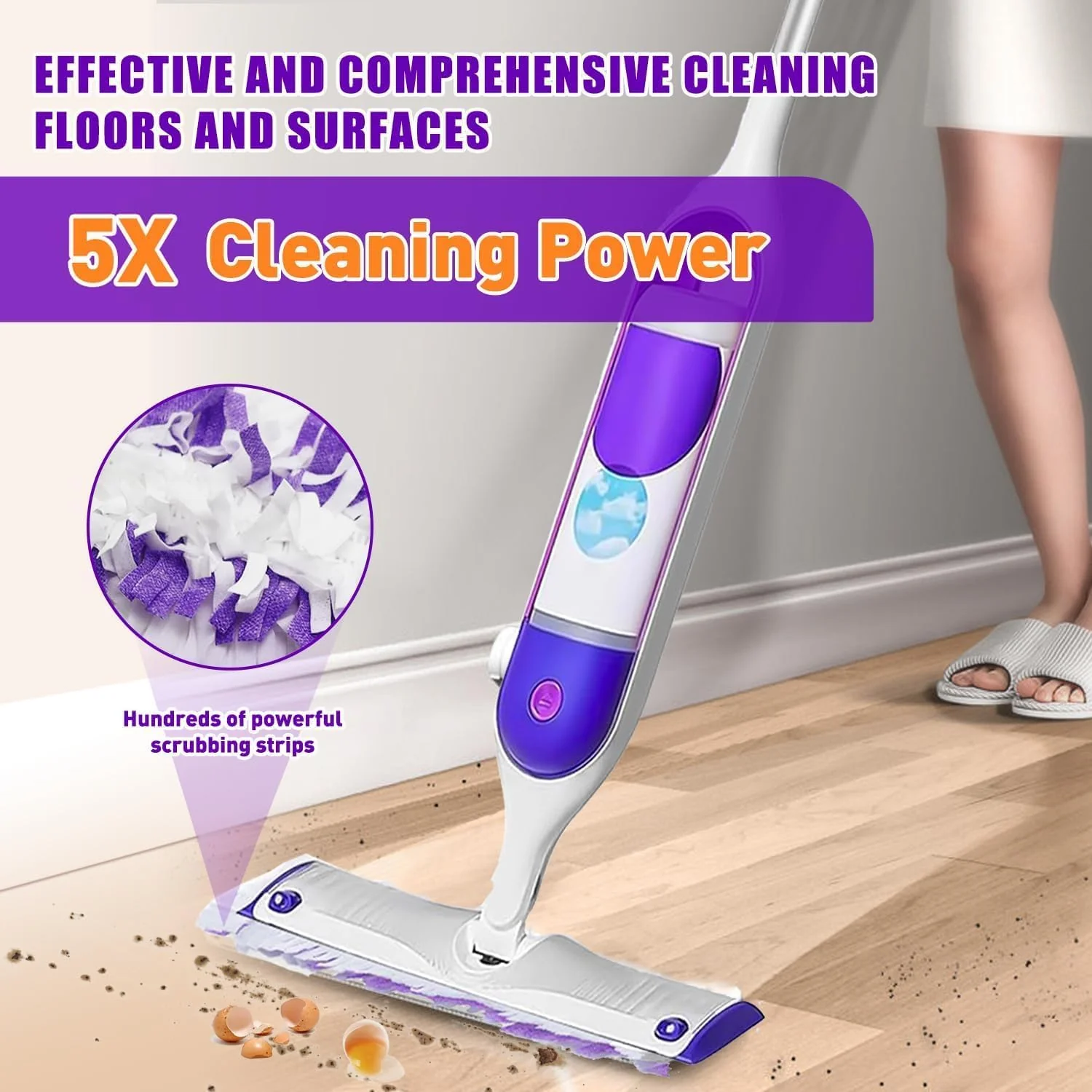 60 Pack Disposable Power Mop Pad Refills , Compatible with Swiffer Power Mop Refills, Thickened Multi-Surface Replacements for Swiffer Wet Pads Refill on All Finished Floors. - Image 7