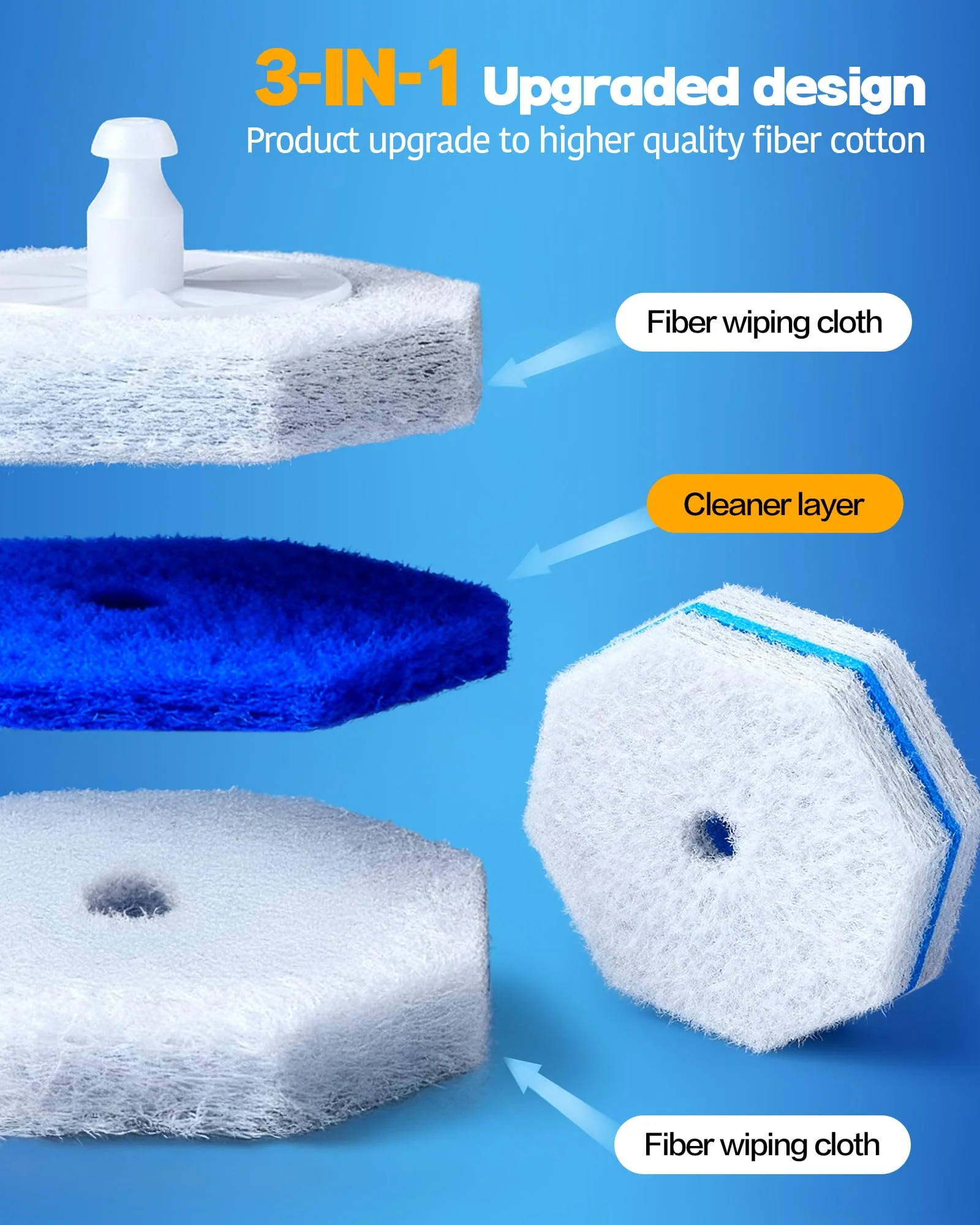 60 Pack Toilet Wand Refills Compatible with Clorox Toilet Brushes, Instant Foam Cleaning, Secure Lock No Slipping, Odor Neutralizing, Easy Snap-On Design - Image 2