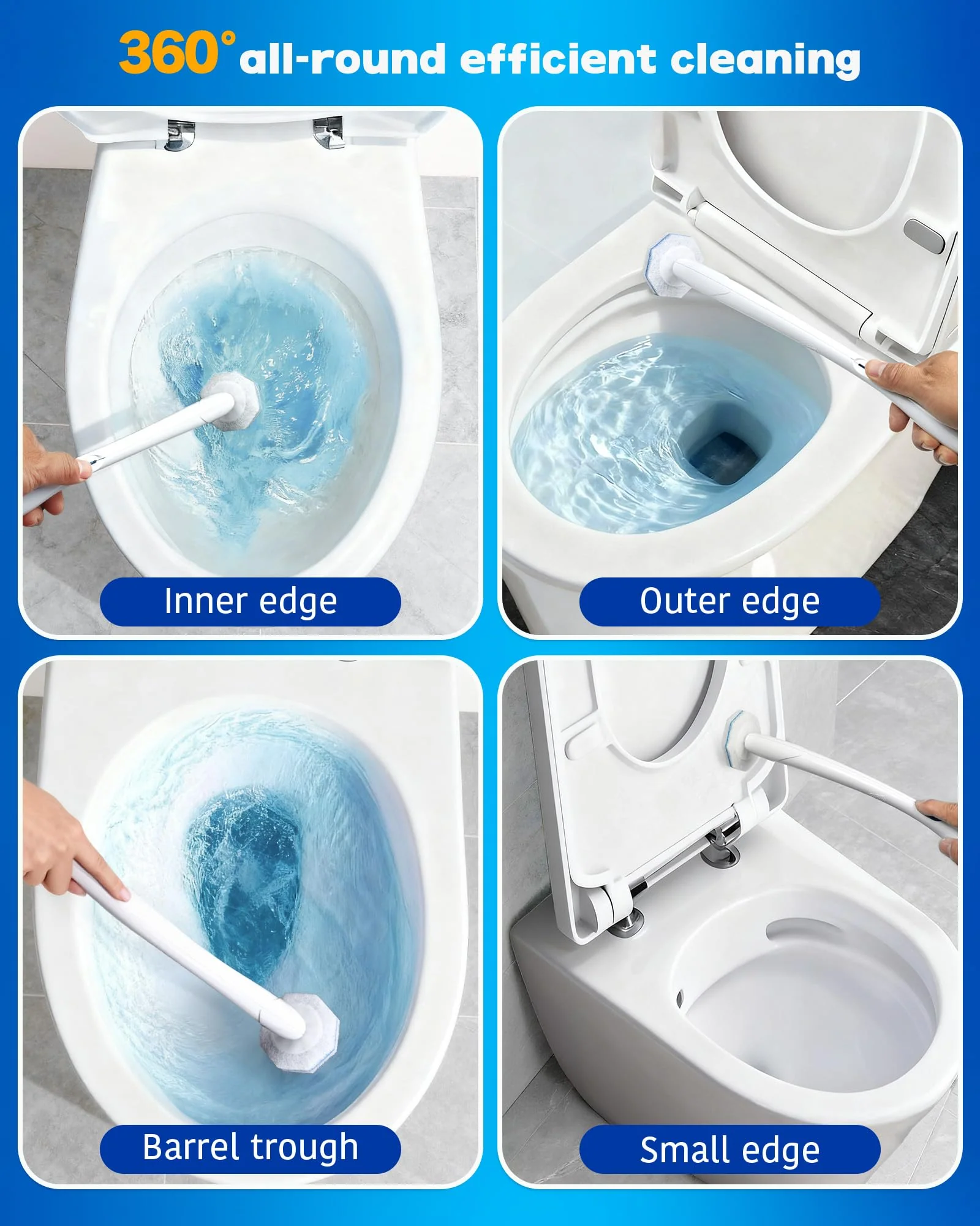 60 Pack Toilet Wand Refills Compatible with Clorox Toilet Brushes, Instant Foam Cleaning, Secure Lock No Slipping, Odor Neutralizing, Easy Snap-On Design - Image 6