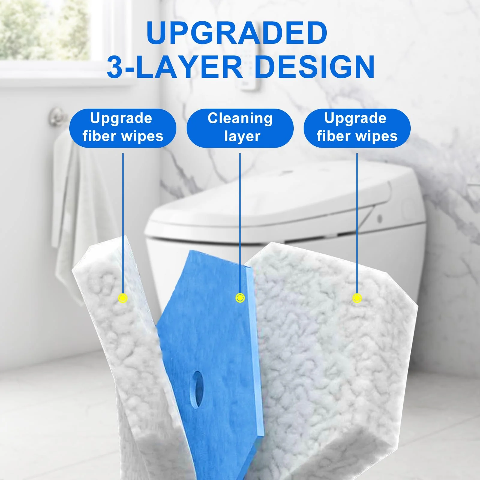 60pcs Disposable Toilet Wand Refills for Clorox,Replacement Brush Heads Compatible With Most Toilet Wand Refill System,Upgrade Fiber Cleaner Heads for Closestool Cleaning.(not included brush rod) - Image 6