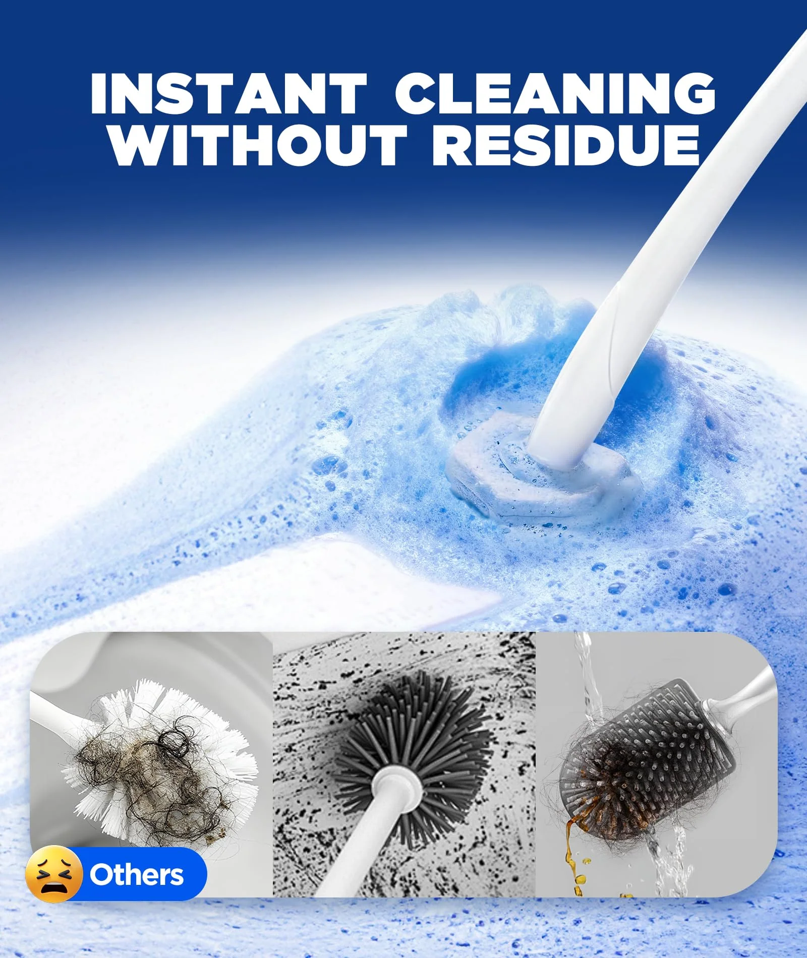 62 Count Toilet Wand Refills For Clorox Wand, 3-Layer Brush Heads with Upgraded Toilet Bowl Cleaners For 99.9% Stains Removal - Image 6