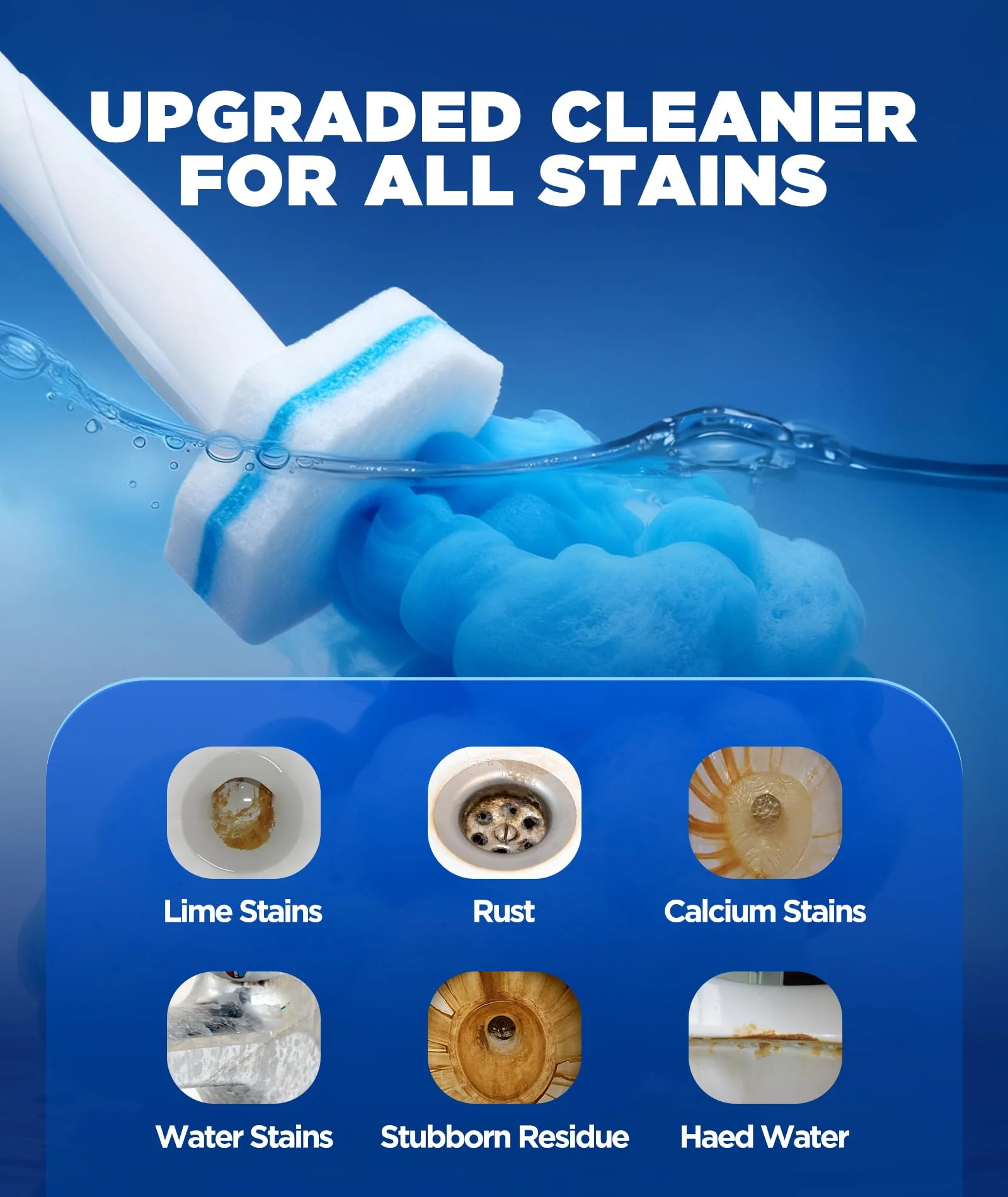 62 Count Toilet Wand Refills For Clorox Wand, 3-Layer Brush Heads with Upgraded Toilet Bowl Cleaners For 99.9% Stains Removal - Image 7