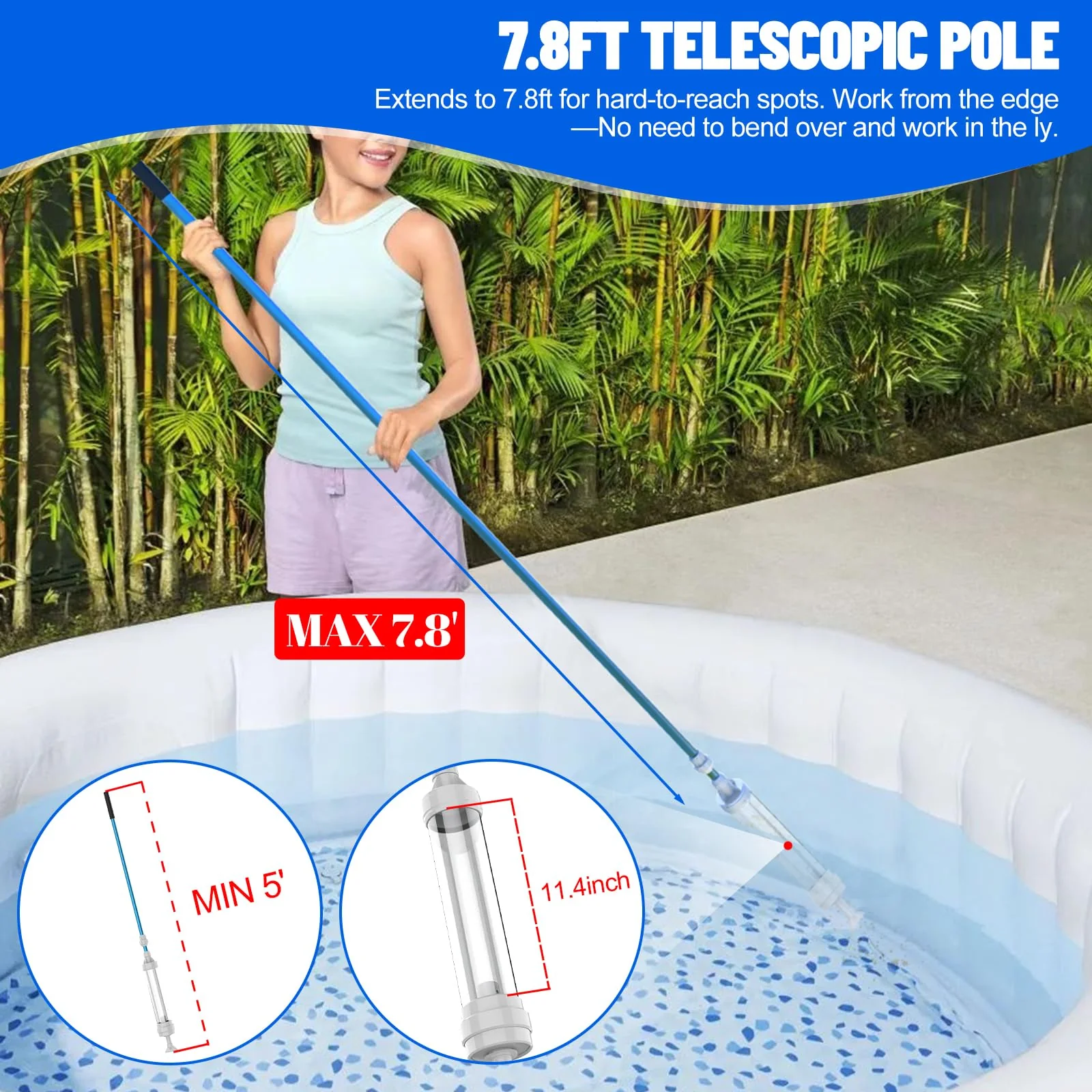 6250 Paradise Power Spa Vacuum for Hot Tub, No Pumping, No Batteries or Electricity, Portable Vacuum Spa Vac Cordless, Handheld Hot Tub Vacuums Picks Up Sand, Leaves & Debris, Water Pressure Powered - Image 4