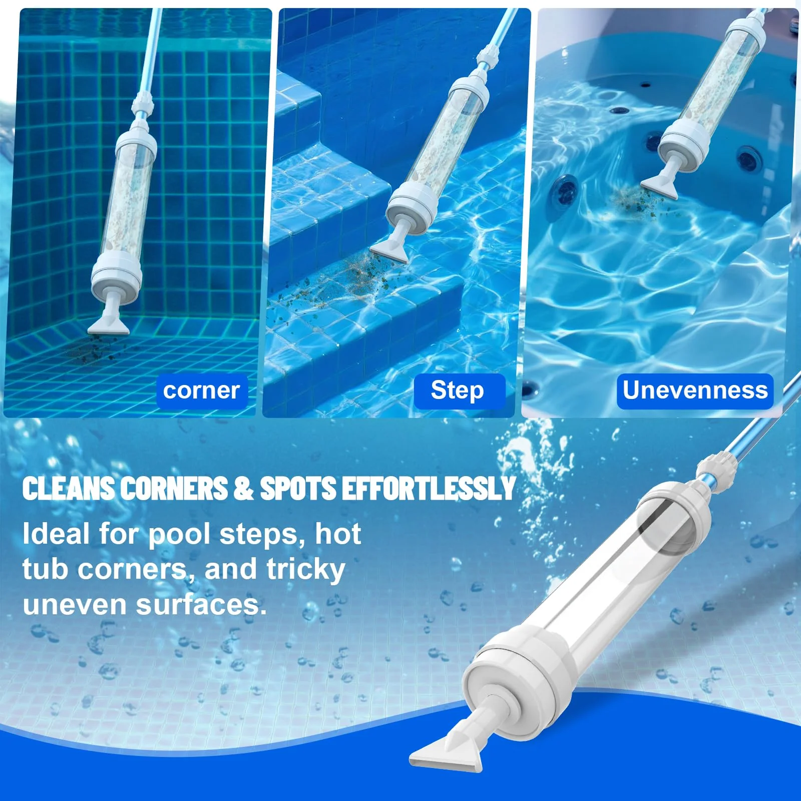 6250 Paradise Power Spa Vacuum for Hot Tub, No Pumping, No Batteries or Electricity, Portable Vacuum Spa Vac Cordless, Handheld Hot Tub Vacuums Picks Up Sand, Leaves & Debris, Water Pressure Powered - Image 5