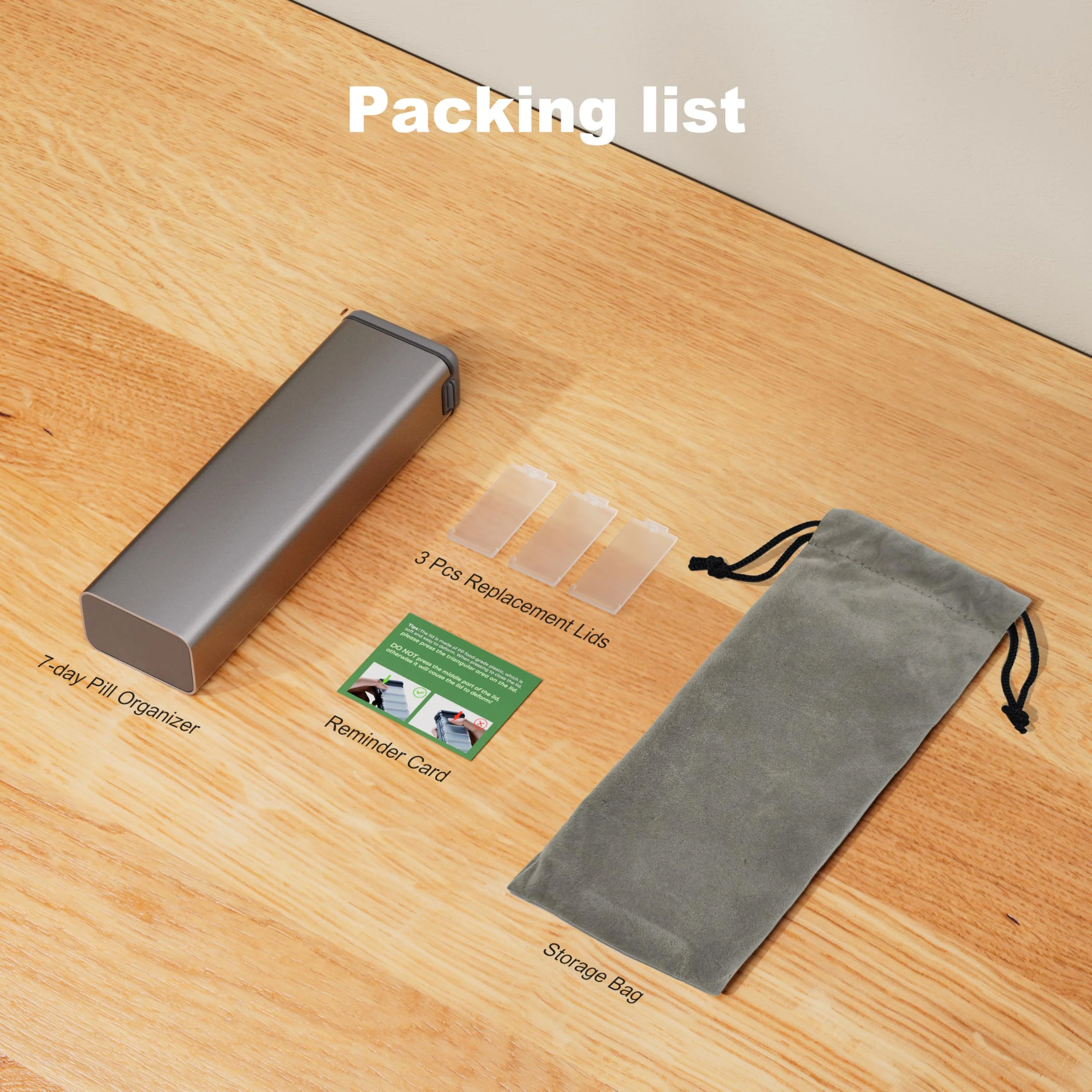 7 Day Weekly Metal Pill Organizer Travel, Kursoaya Premium Aluminum Daily Pill Box, Cute Portable Pill Case, Large Capacity Pill Holder for Supplements, Pills, Vitamins, Medicine (Steel Grey) - Image 4