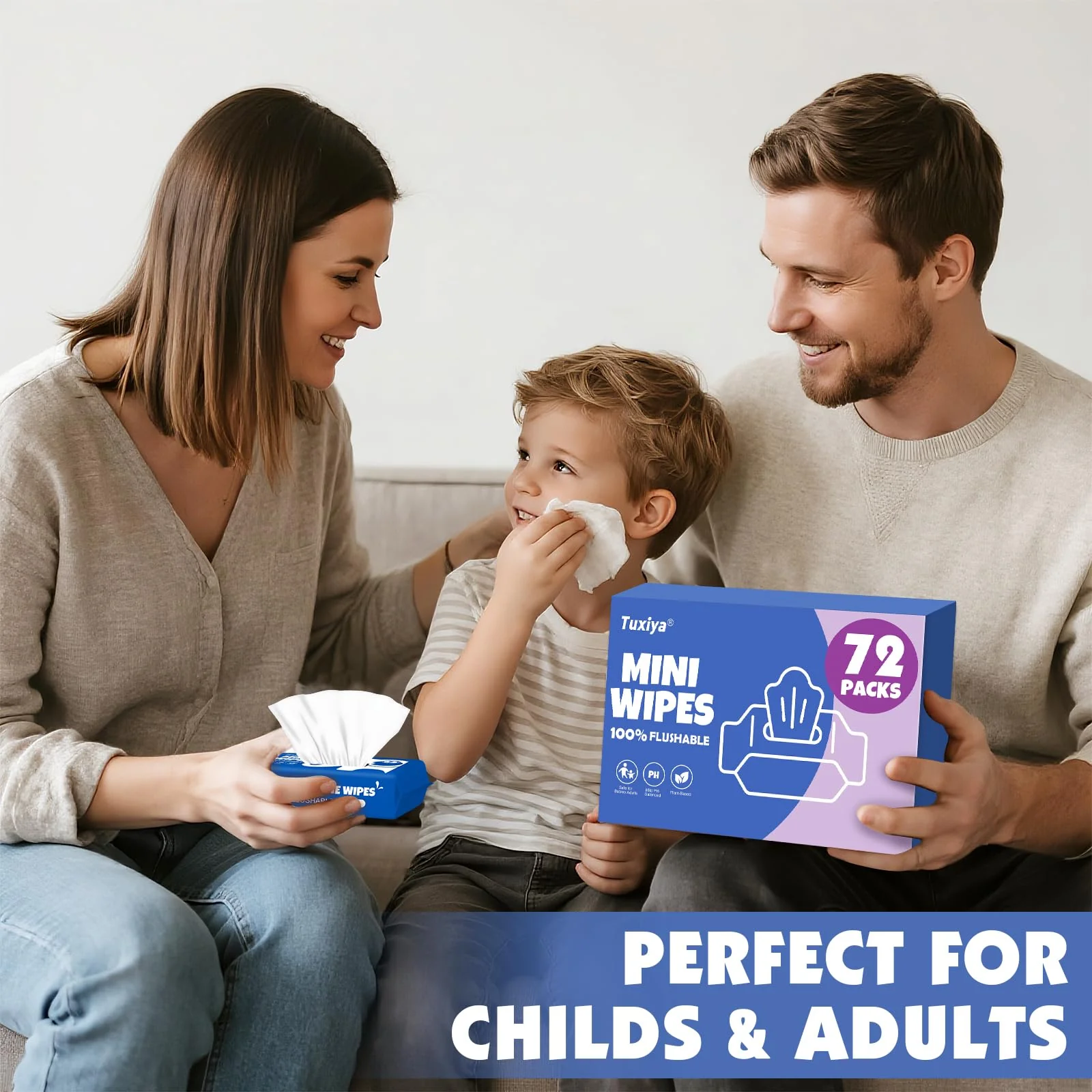 72 PackTravel Flushable Wipes with Aloe & Vitamin E,Impossibly Compact 7 Wipe Per Pack Mini Travel Adult Wet Wipe,Hypoallergenic & Fragrance-Free Skin-Friendly Flushable Wet Wipe (504 Total Wipes) - Image 2