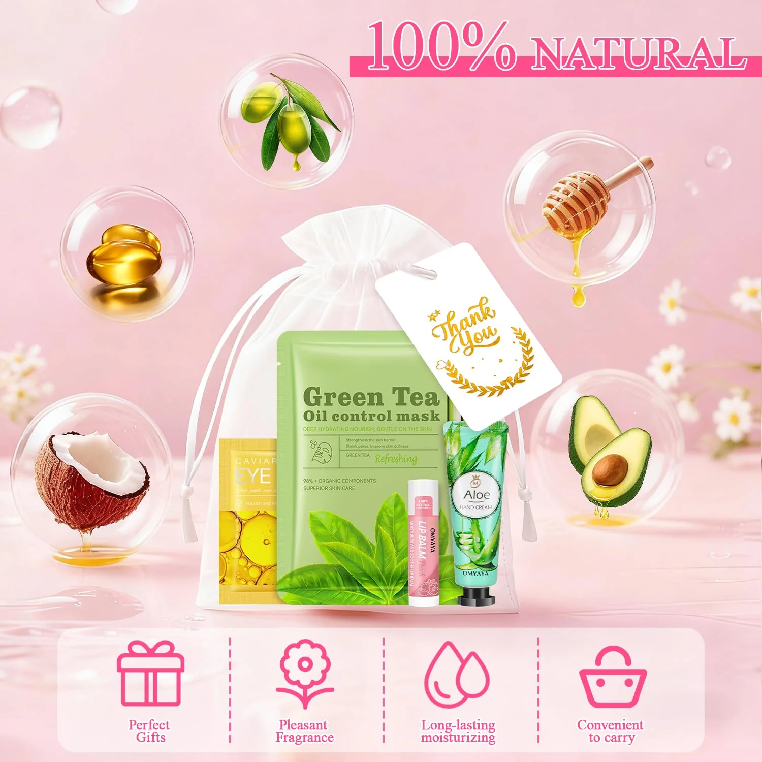 72 Pcs Bulk Gifts For Women, Bulk Facial Mask, Lip Balms, Hand Creams & Under Eye Patches, Spa Party Supplies,Party Favors For Bridal Wedding, Baby Shower,Sleepover Party, Christmas Stocking Stuffers - Image 7