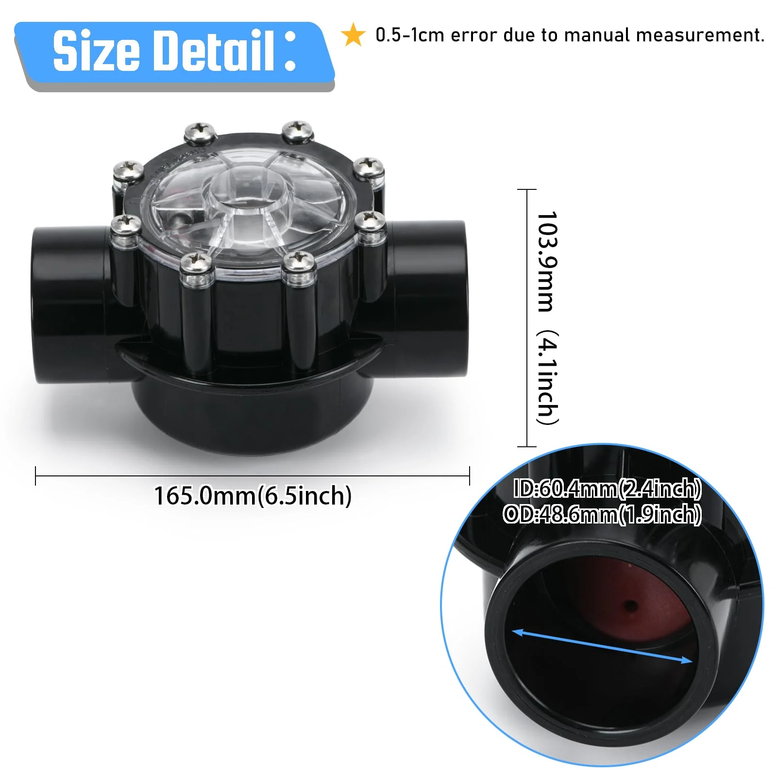 7235 Check Valve Replacement for Jandy 1-1/2-Inch to 2-Inch 180-Degree Check Valve Straight Through Flow Compatible with Pool and Spa (7235) - Image 6