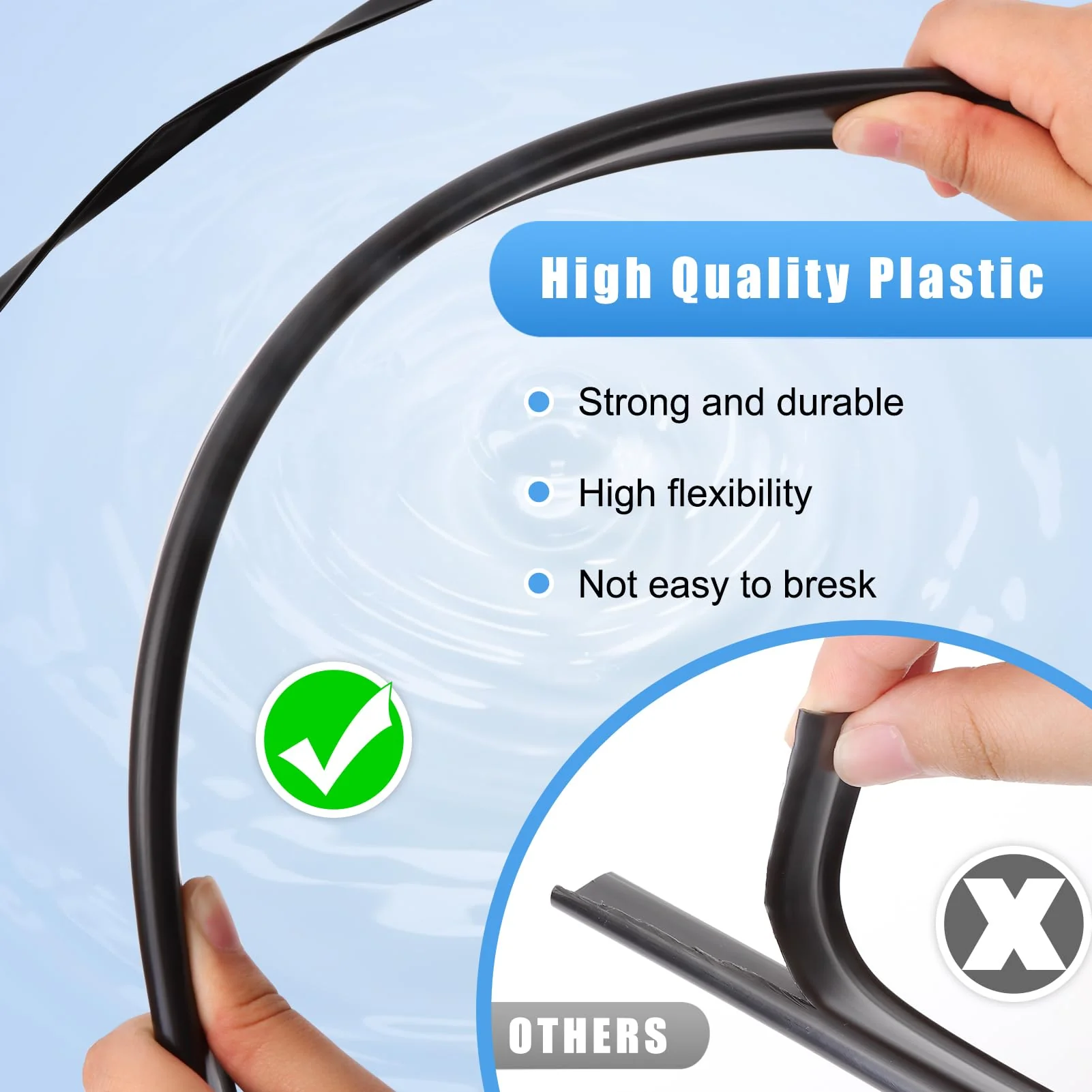 75pcs Pool Coping Strips, Above Ground Pool Liner Clips Set for Overlap Liner, Swimming Pool Liner Locking Strips Replacement Suitable for 27ft, 28ft and 30ft Round, 16 X 32ft and 18 X 33ft Oval Pool - Image 5