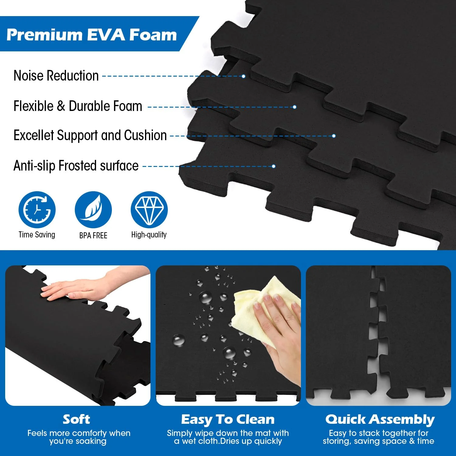 78 Inch Round Hot Tub Mat - Extra-Thick Interlocking Hot Tub Protective Pad Spa Pool Foam Insulation Mat Ground Base Flooring Protector for Portable Inflatable Hot Tub Accessories Outdoor Indoor - Image 4