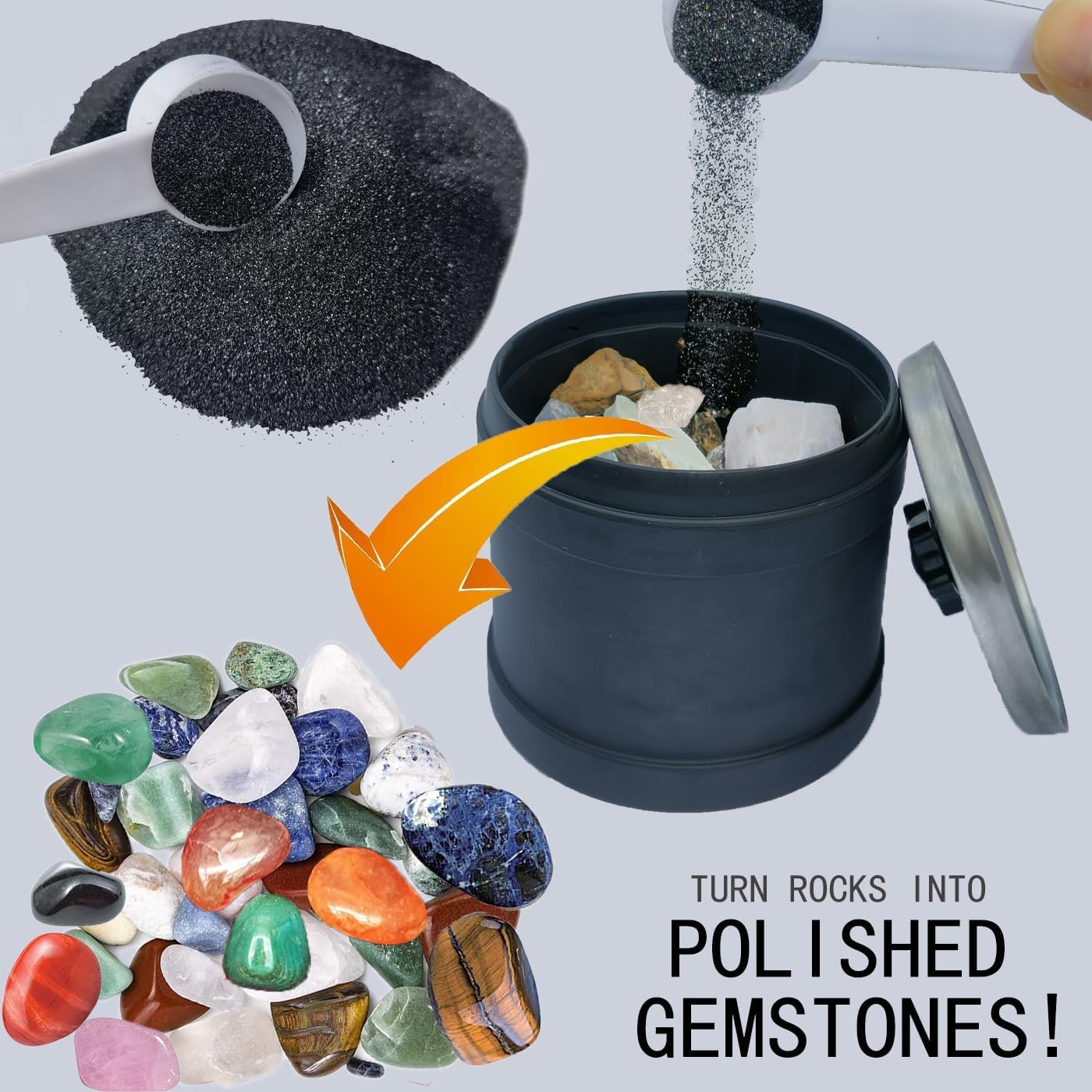 8 LBS Large Weight Rock Tumbler Grit Kit and Ceramic Tumbling Filler Media -Coarse/Medium Grit/Pre-Polished/Final Polish, Works with Any Rock Tumbler, Rock Polisher, Stone Polisher - Image 5