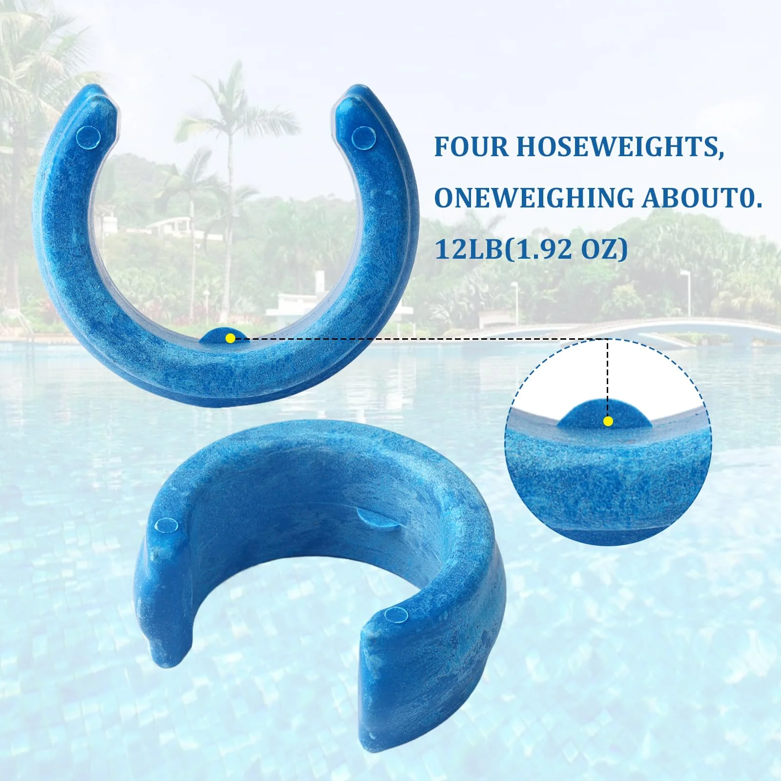 8 Pack Pool Cleaner Hose Weight Compatible with Zodiac Baracuda W83247 X70105 or Pentair Kreepy Krauly K12054 K12454, Blue - Image 6