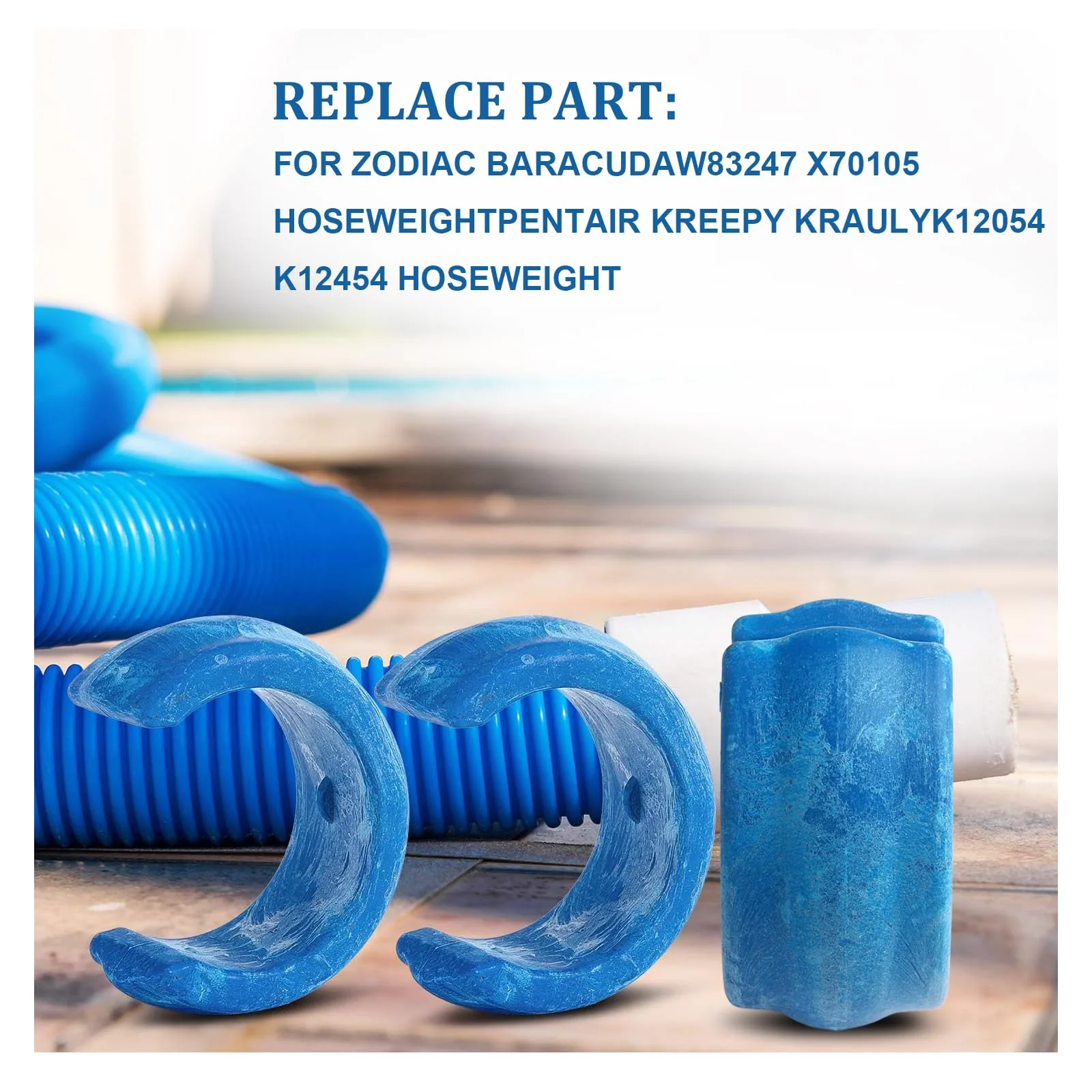 8 Pack Pool Cleaner Hose Weight Compatible with Zodiac Baracuda W83247 X70105 or Pentair Kreepy Krauly K12054 K12454, Blue - Image 7