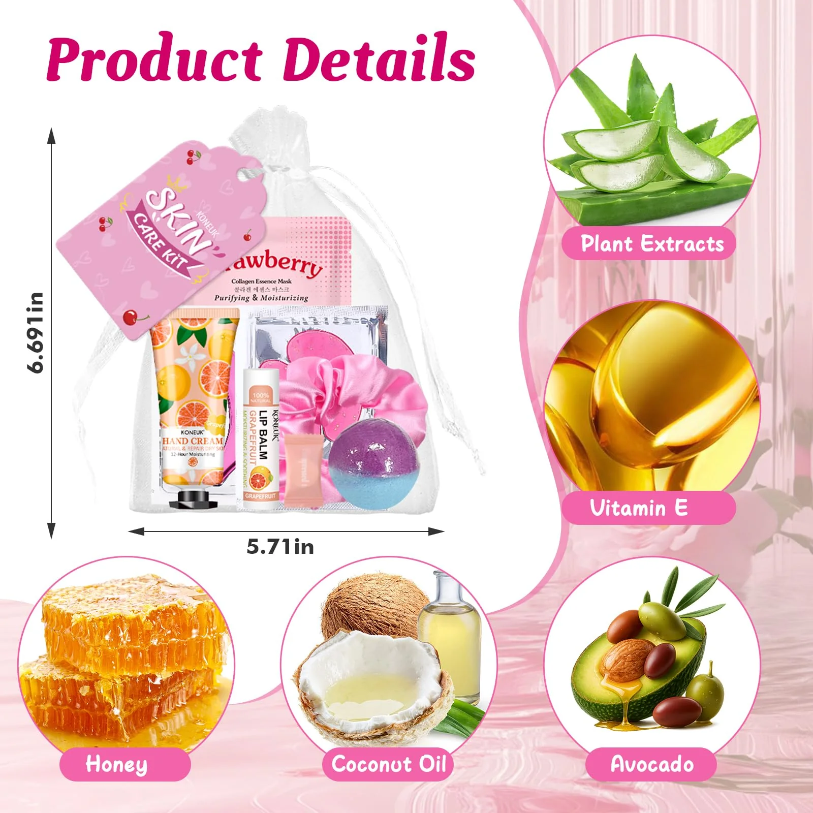 80PCS Spa Party Supplies for Girls, Include Facial Masks, Lip Balm, Hand Cream, Under Eye Patches, Lip Mask, Foot Bath Bombs, Compressed Towels, Sleepover and Spa Birthday Party Supplies for Girls - Image 3