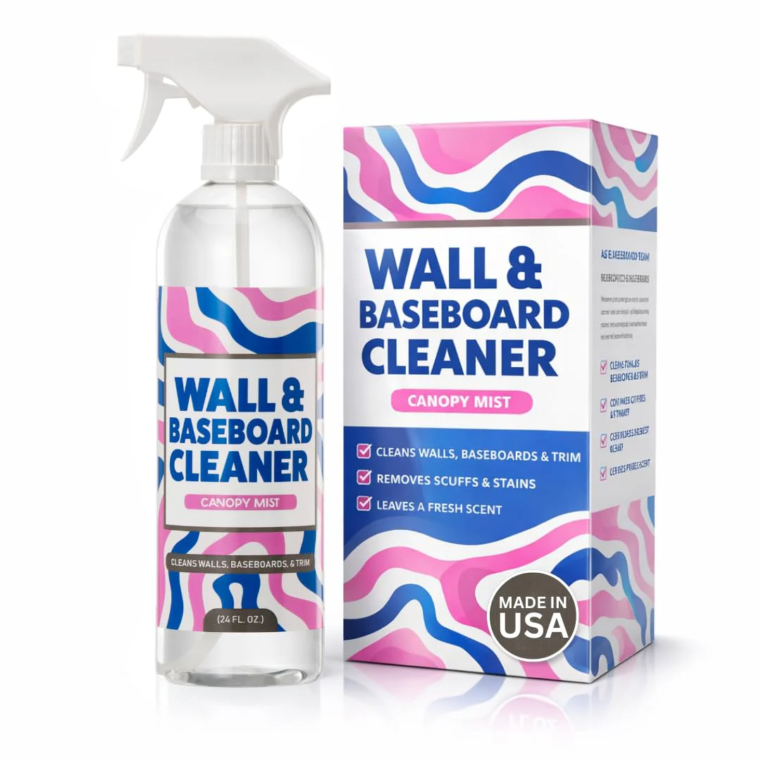 812 Wall Cleaner Spray – Safely Cleans Painted Walls, Baseboards, Kitchen Cabinets, Doors & More | Family & Pet Friendly | Made in America | 24oz.