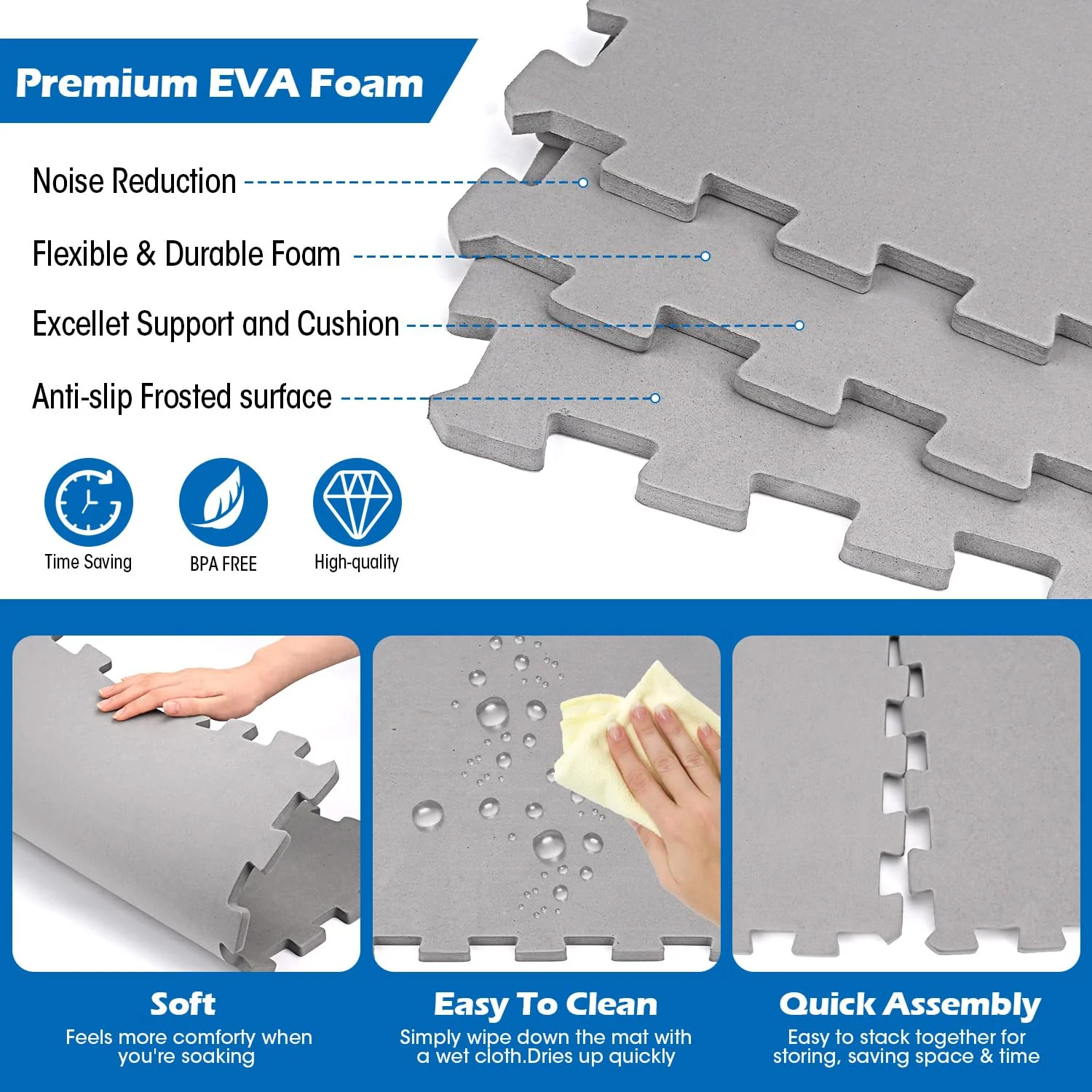 85 * 85 Inch Hot Tub Mat,Inflatable Hot Tub Accessories，Extra Thick Large Hot Tub Eva Foam Pad Padding Foundation for Outdoor Indoor,Portable Spa Pool Accessories Ground Base Flooring Mat Protector - Image 4