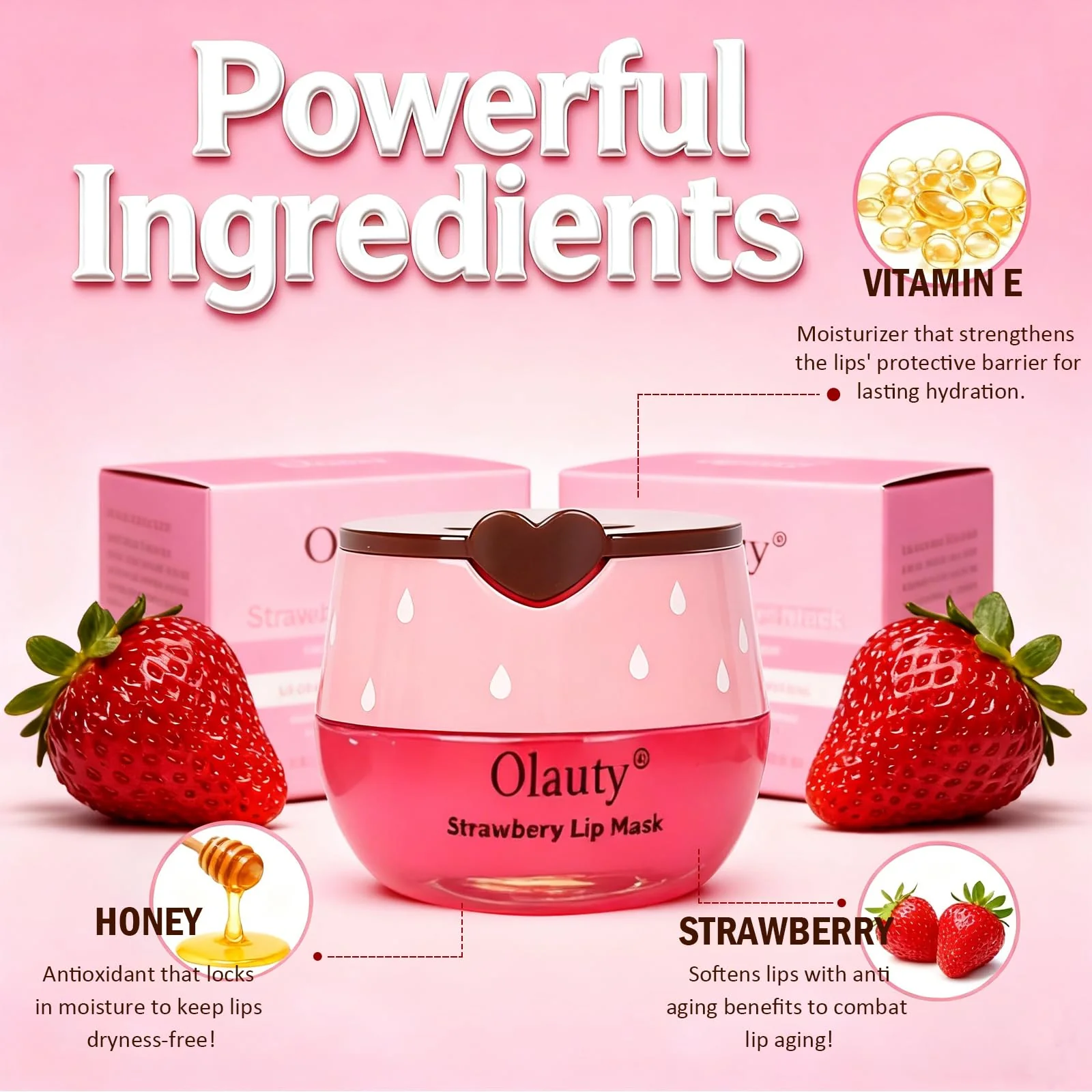 8PCS Bee Lip Balm Lip Mask Honey Pot, Mothers Day Party Favors, Strawberry, Watermelon, Apple Lime, Cherry, Mint, Coconut, Peach, Moisturizing Honey Balm Bulk Gifts, Teacher Appreciation Gifts - Image 6