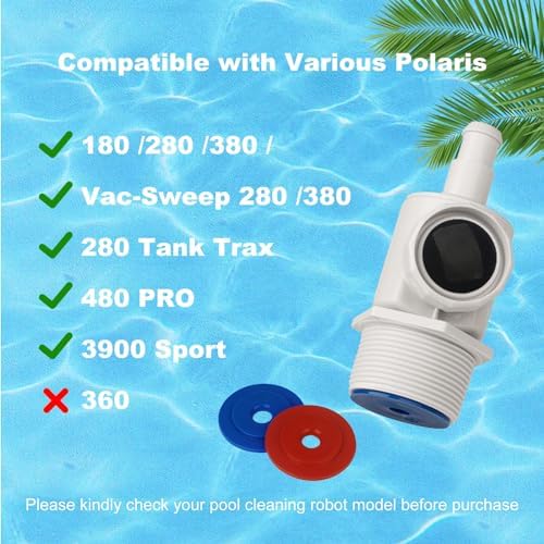 9-100-9001 Pool Cleaner UWF Connector Assembly Compatible with Polaris Zodiac 380, 280, 180, Universal Wall Fitting UWF Connector Assembly-2 Set - Image 5
