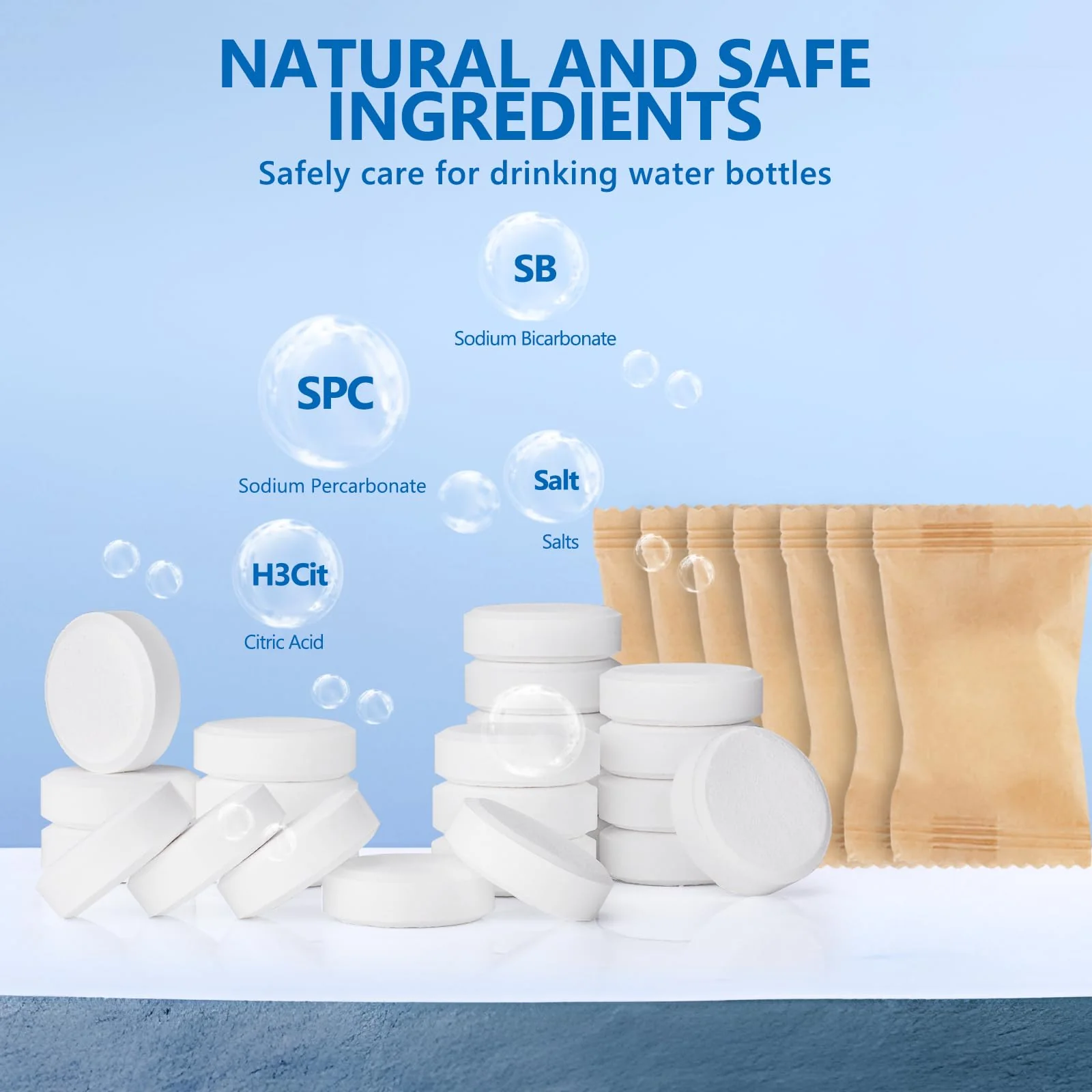 96Pack Water Bottle Cleaning Tablets, Bottle Bright Clean Stainless Steel, Thermos, Tumbler, Insulated and Reusable Water Bottles,Removes Stubborn Stains and Odors - Image 4
