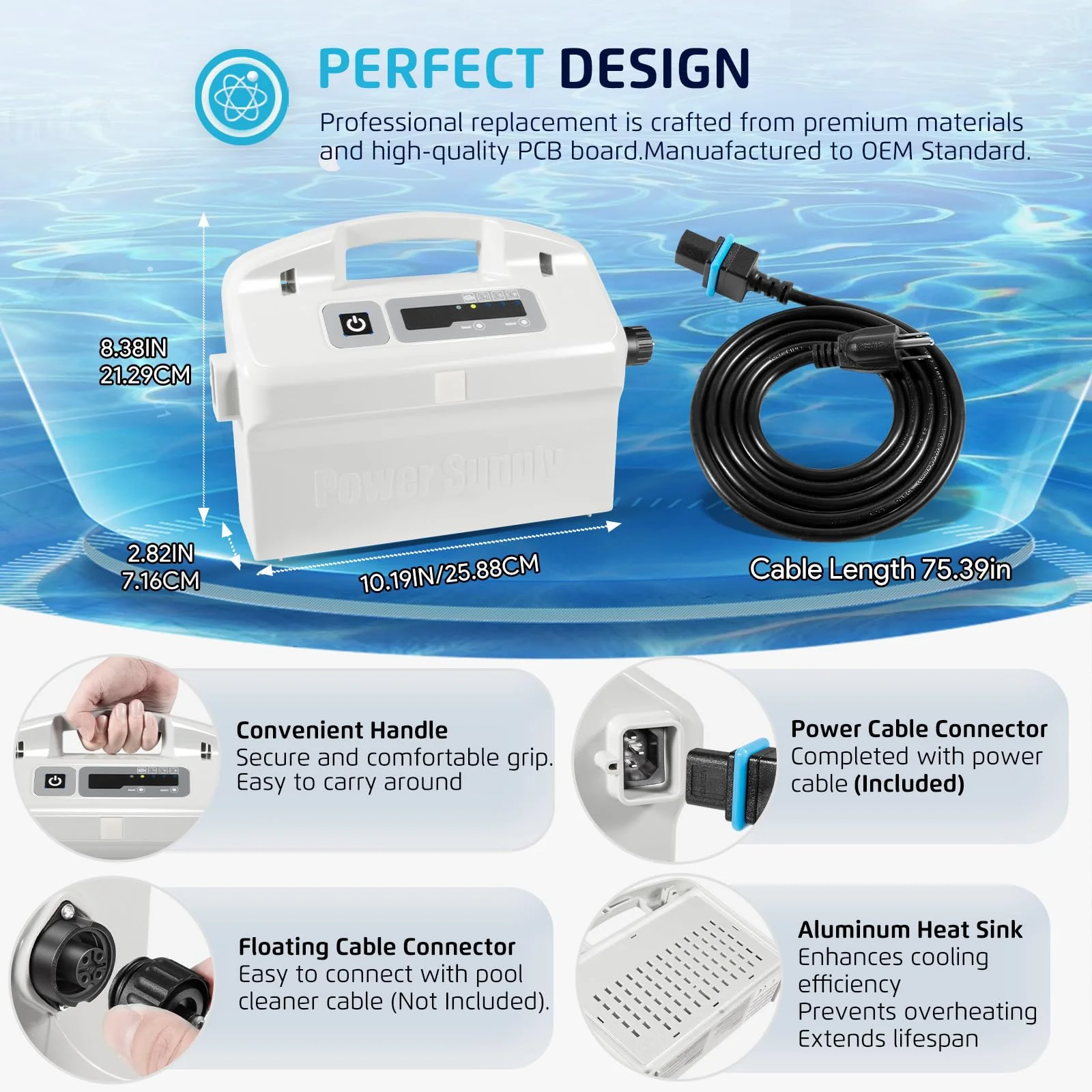 9995678 Power Supply with Cord Replacement for Dolphin Nautilus CC Plus, Premier,Apollo,Bio,Deluxe 5,DLX4,DX4,DX4S,DX5S,DX6, Edge,HD,M400,Neptune Plus,Prowler 830,Supreme M4 M5, Triton Plus,Wave 50 75 - Image 6