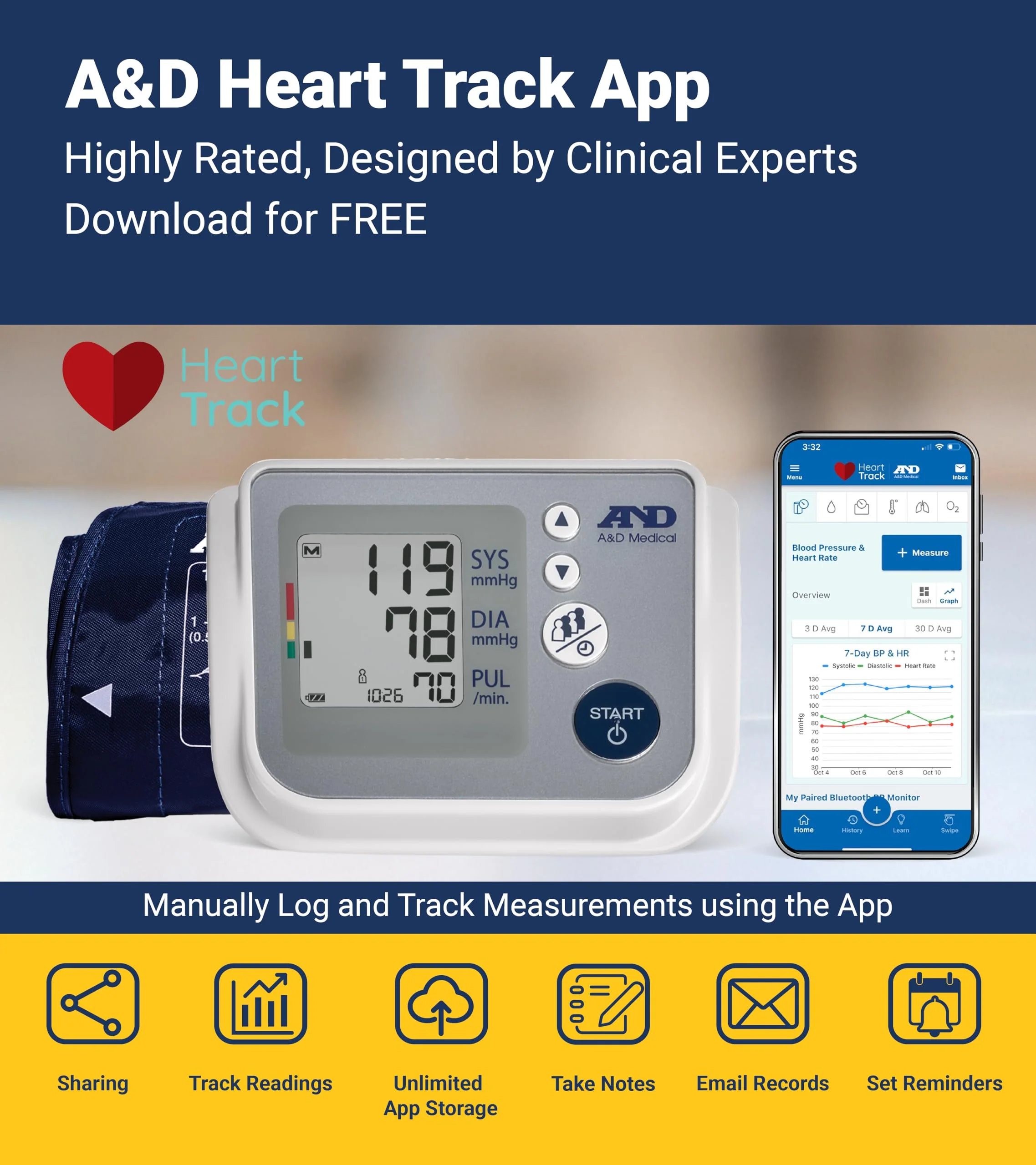 A&D Medical Multi-User Blood Pressure Monitor for Home Use UA-767FAC – Wide Range Cuff (8.6-16.5” / 22-42cm), Easy to Use, Adult Upper Arm, 60 Readings Per User (4 Users), AC Adapter, FSA/HSA Eligible - Image 9