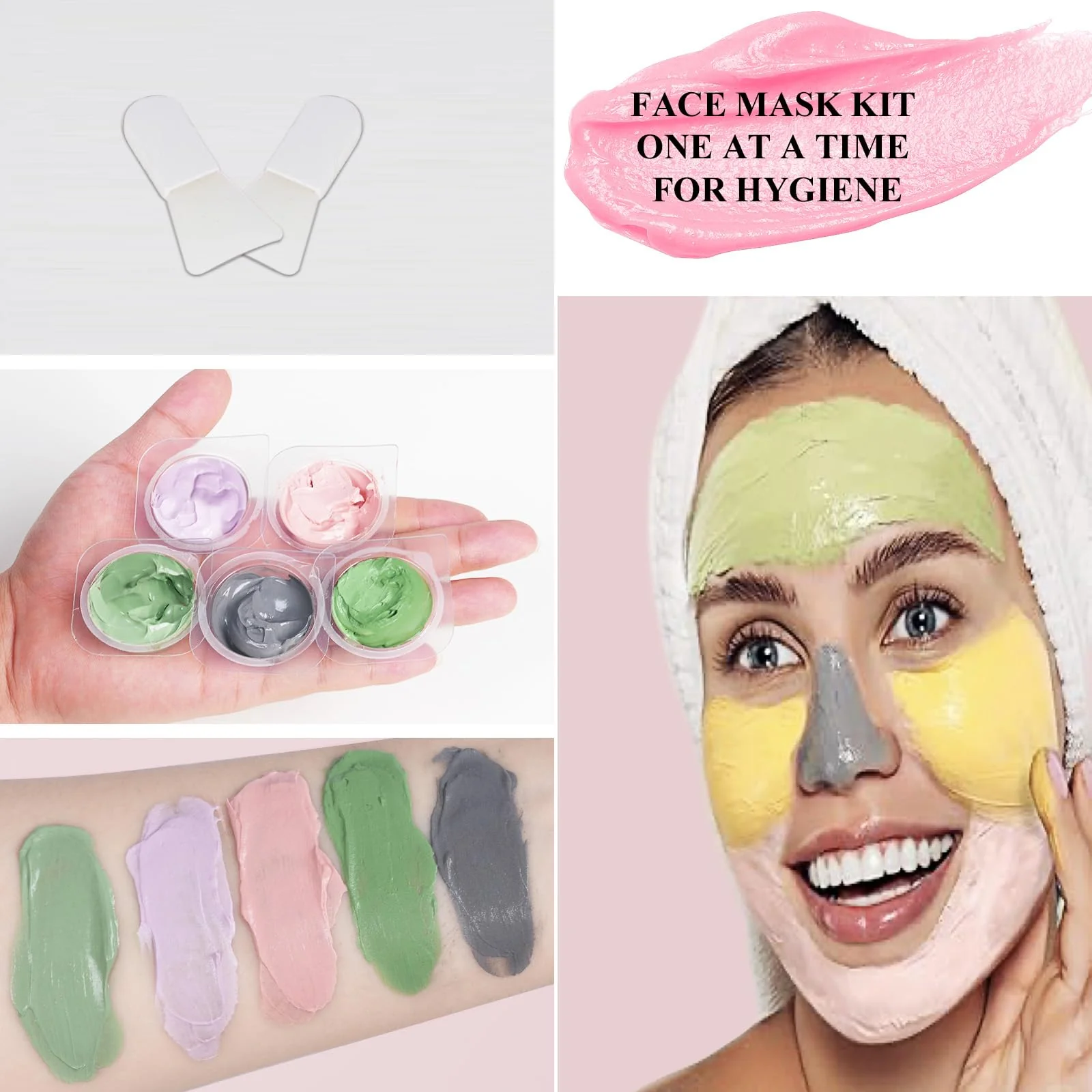 Aaenouicfs Clay Mask Set 20 Pods, Face Mask Skin Care, Green Tea, Turmeric, Dead Sea Mud, Rose, 24K Gold, Eggplant, Avocado, Mud Mask Deep Cleansing Skin, Blackhead Removal, Men & Women Facial Mask - Image 3