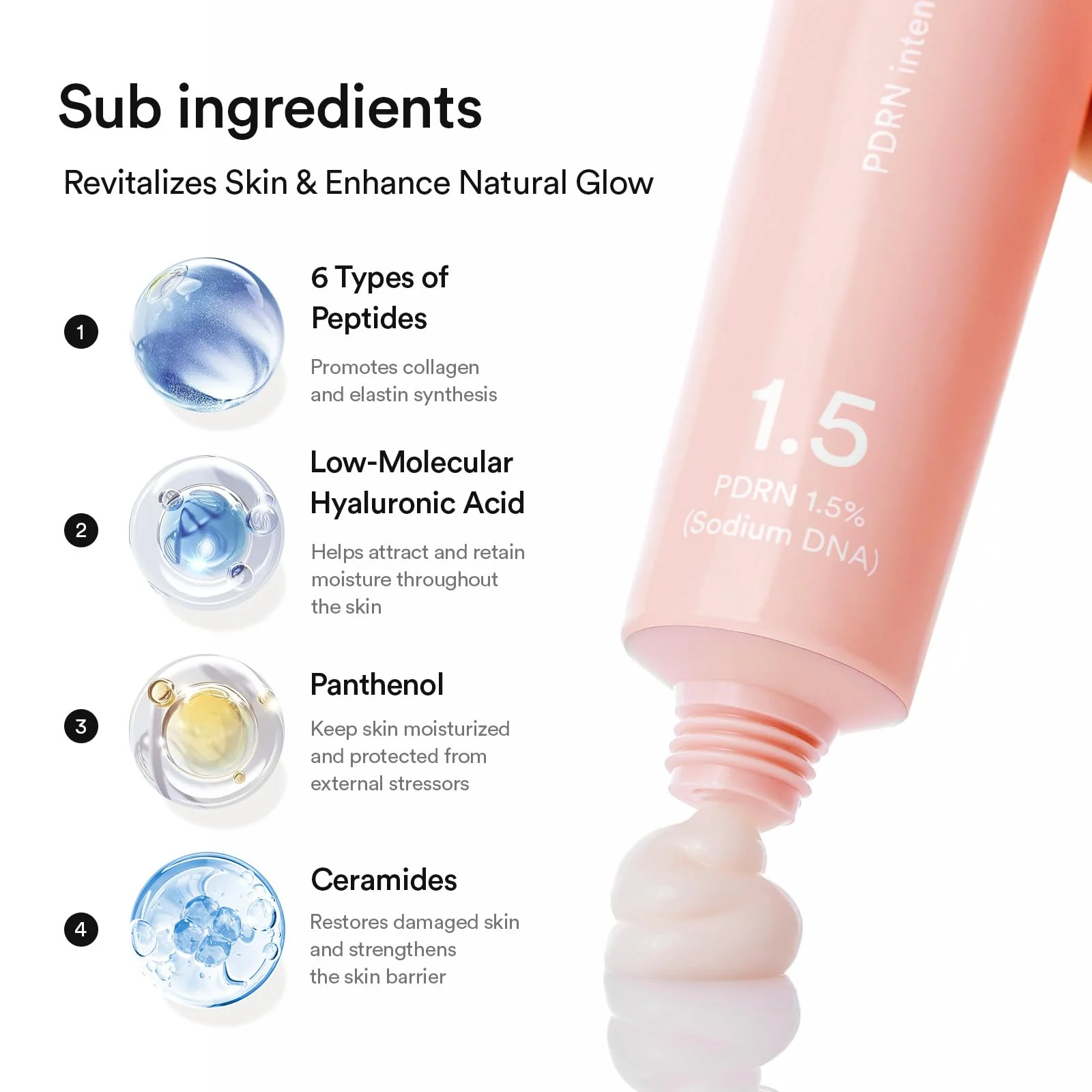 Abib PDRN Intensive Cream 1.5 Tube 2.54 fl oz, Salmon DNA PDRN Hydrating Moisturizer for Dull and Stressed Skin, Skin Turnover and Barrier Care, with Peptides and Hyaluronic Acid, Korean Skincare - Image 4