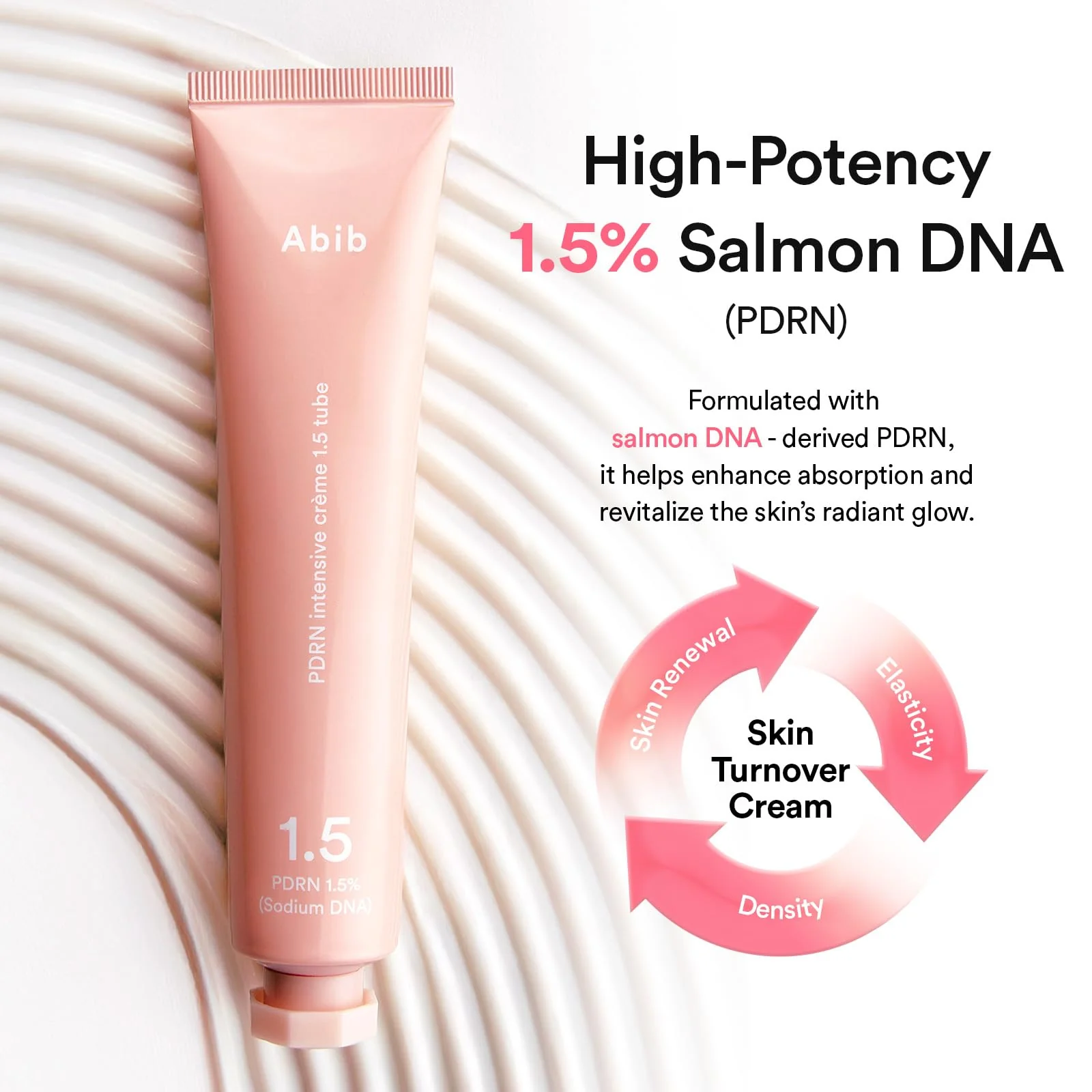 Abib PDRN Intensive Cream 1.5 Tube 2.54 fl oz, Salmon DNA PDRN Hydrating Moisturizer for Dull and Stressed Skin, Skin Turnover and Barrier Care, with Peptides and Hyaluronic Acid, Korean Skincare - Image 5